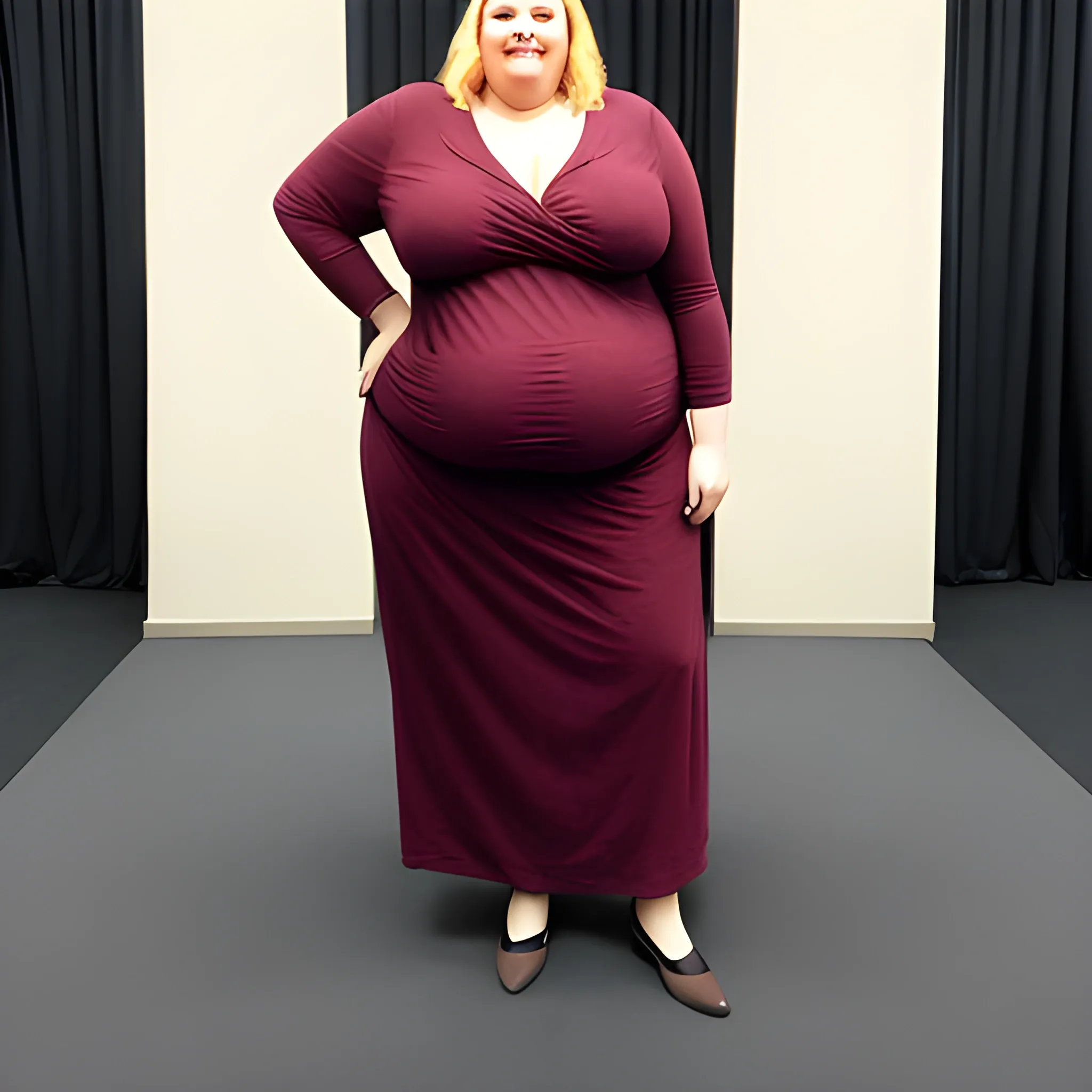 A tall fat woman
