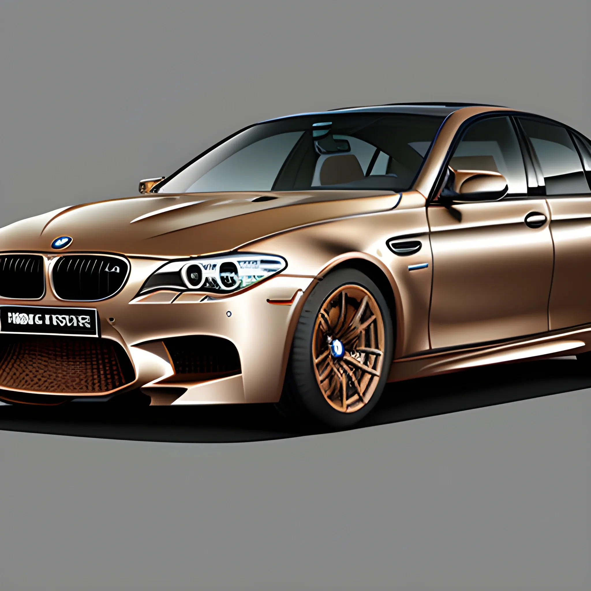 A metallic Bronze Bmw M5 e60 with no background, Cartoon