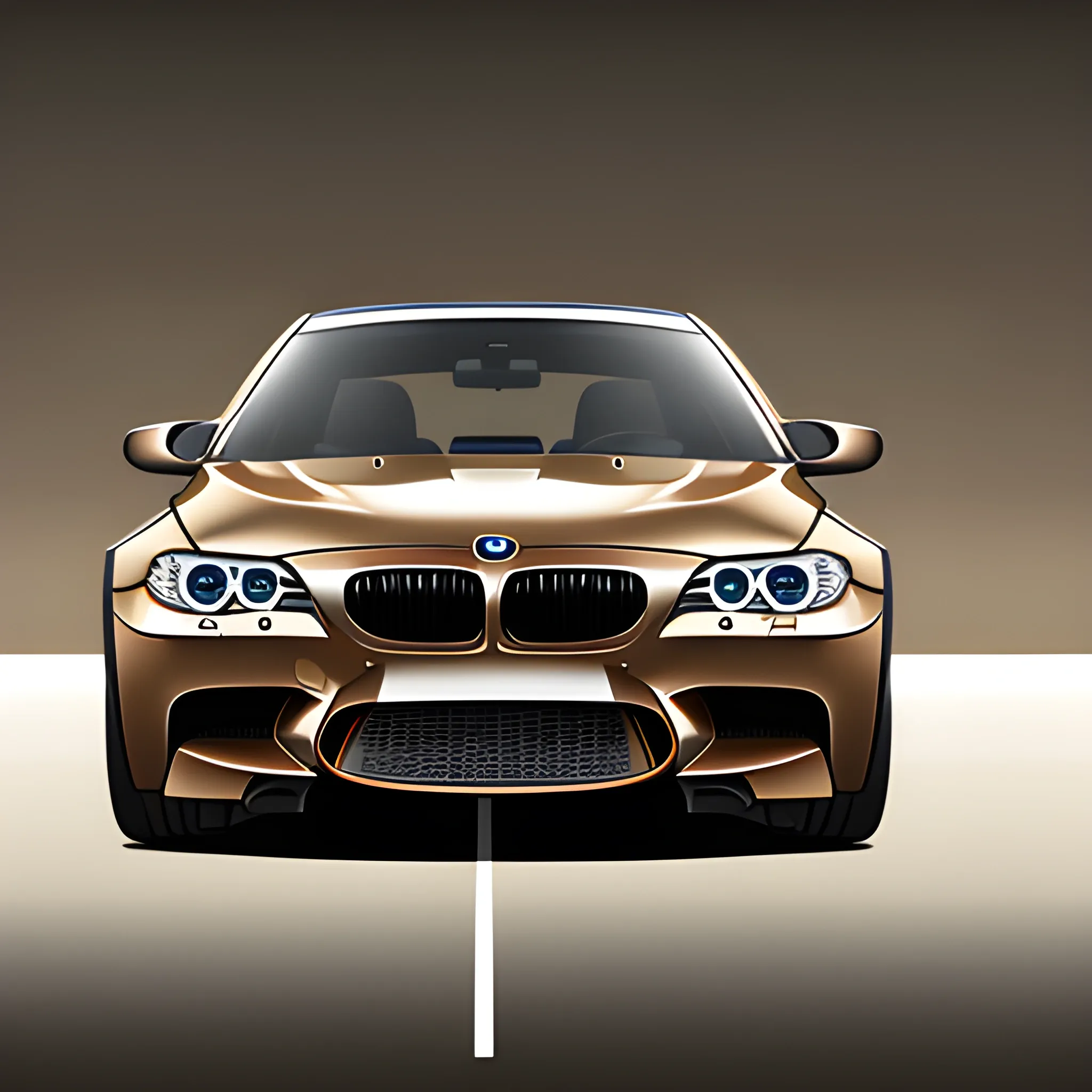 A metallic Bronze Bmw M5 e60 with no background, Cartoon - Arthub.ai