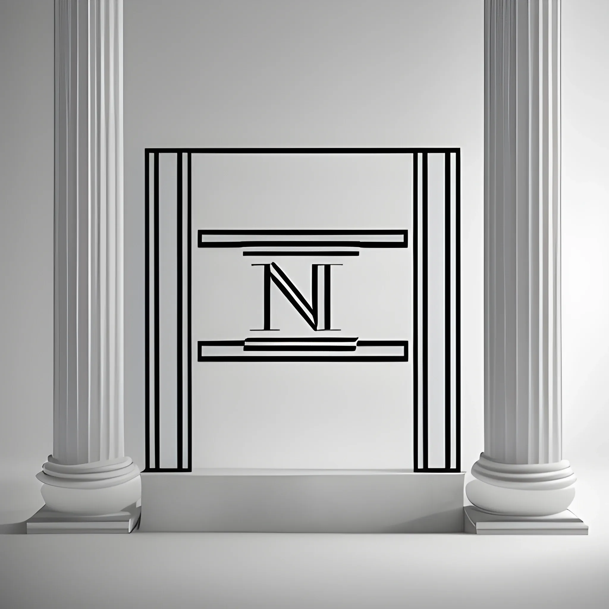 logo.A modern and stylish logo featuring the letters 'KN', where the letter 'N' is embodied in the form of elegant Greek columns, represents the realm of interior design, combining minimalism and abstraction. It reflects a creative approach and elegance in every detail, offering innovative solutions for your space