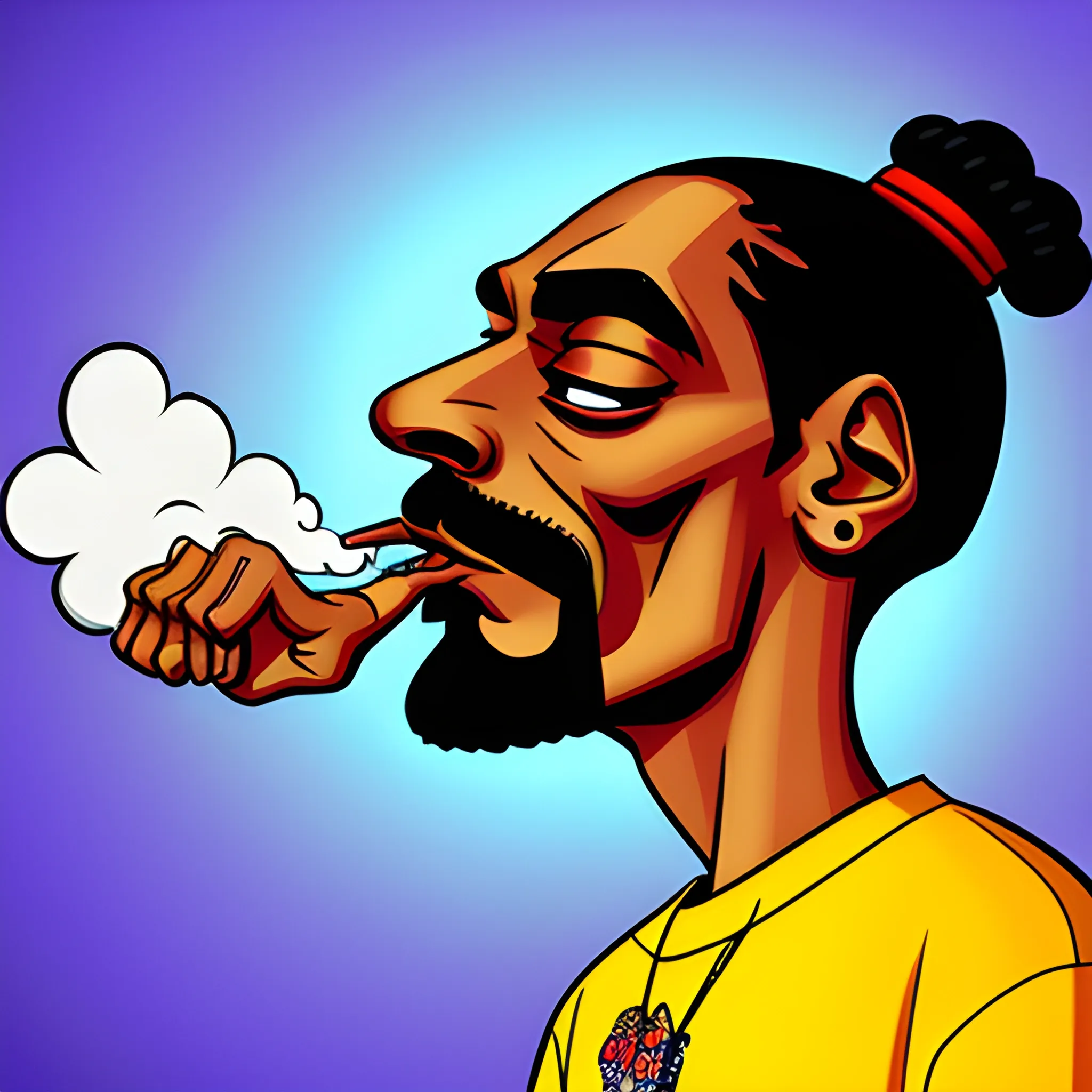 cartoon snoop dogg smoking art cartoon 
illustratiion