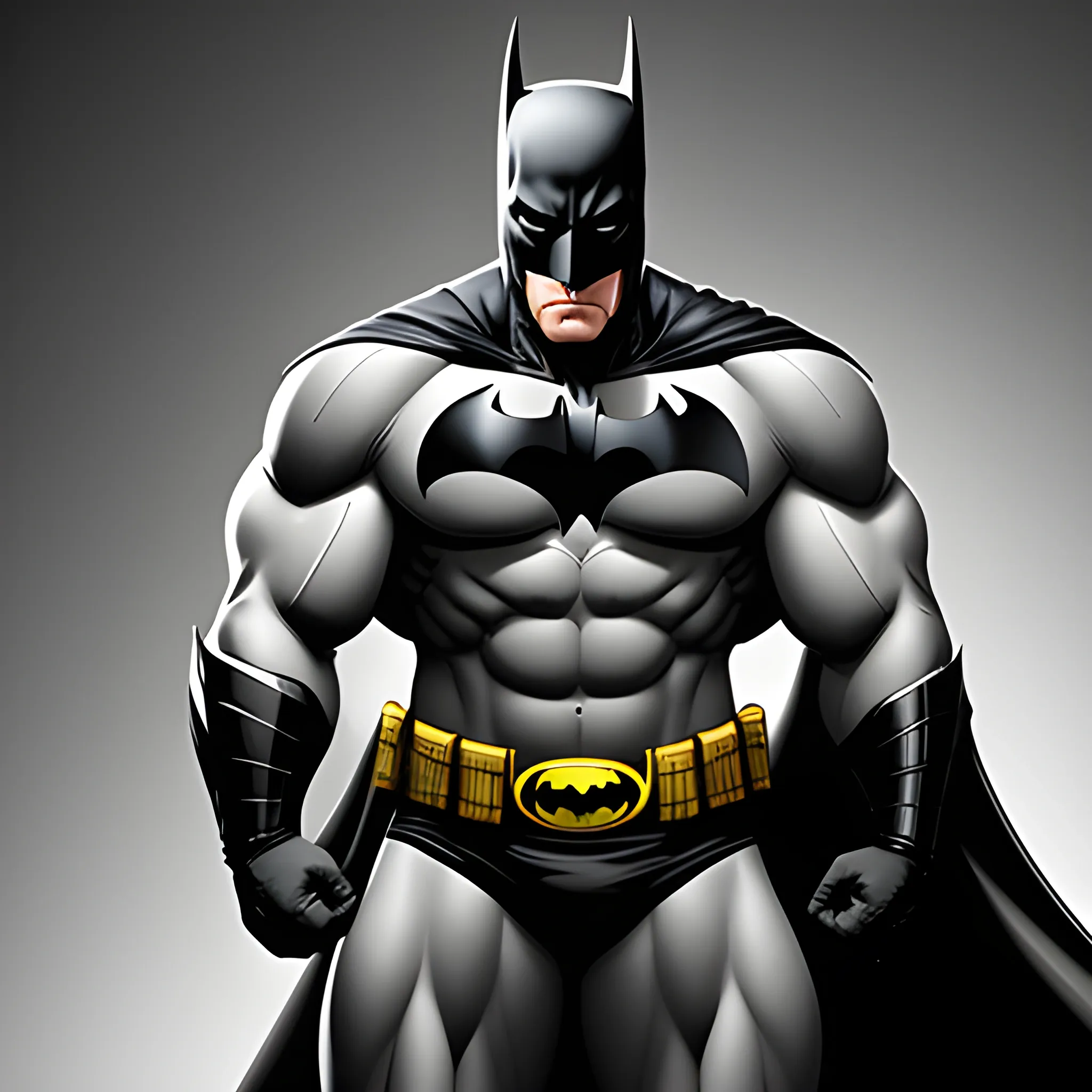overlarge muscular male gray shiny batman 