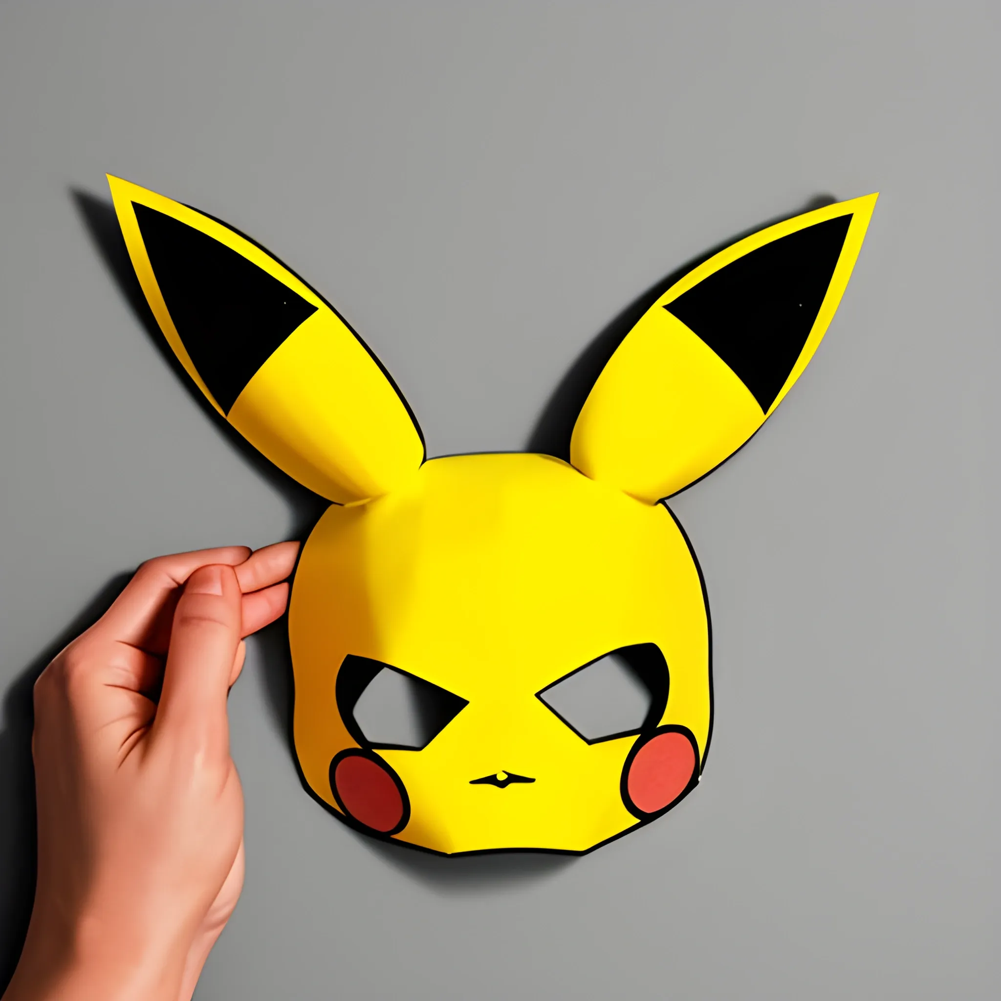 Generate a template for cutting out a pikachu mask