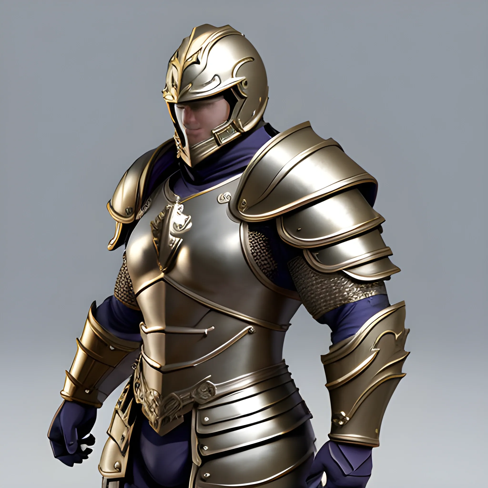 1boy ,muscular,armor,big pectoral muscles,helmet,huge bulge,greaves,3D,Ray Tracing,