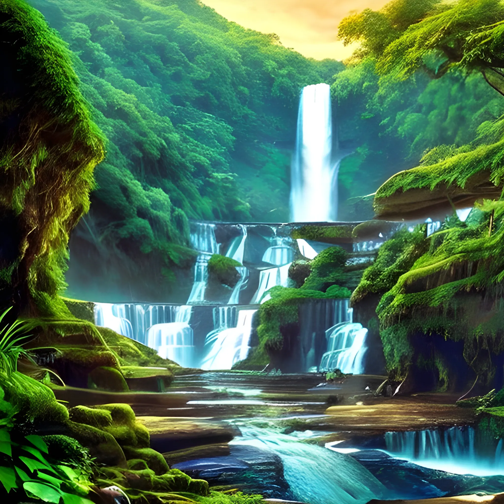 a  world of waterfalls