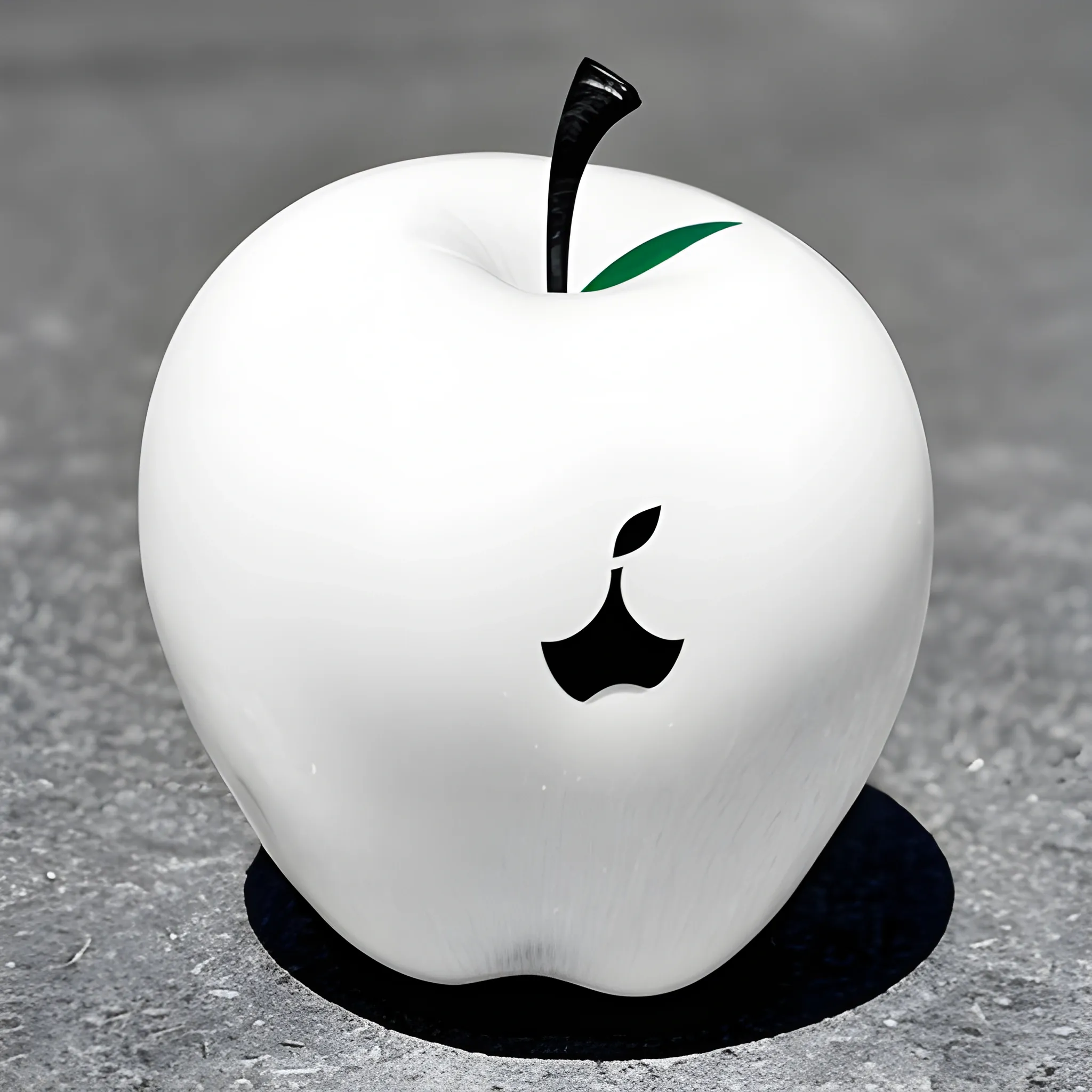 white black funny apple