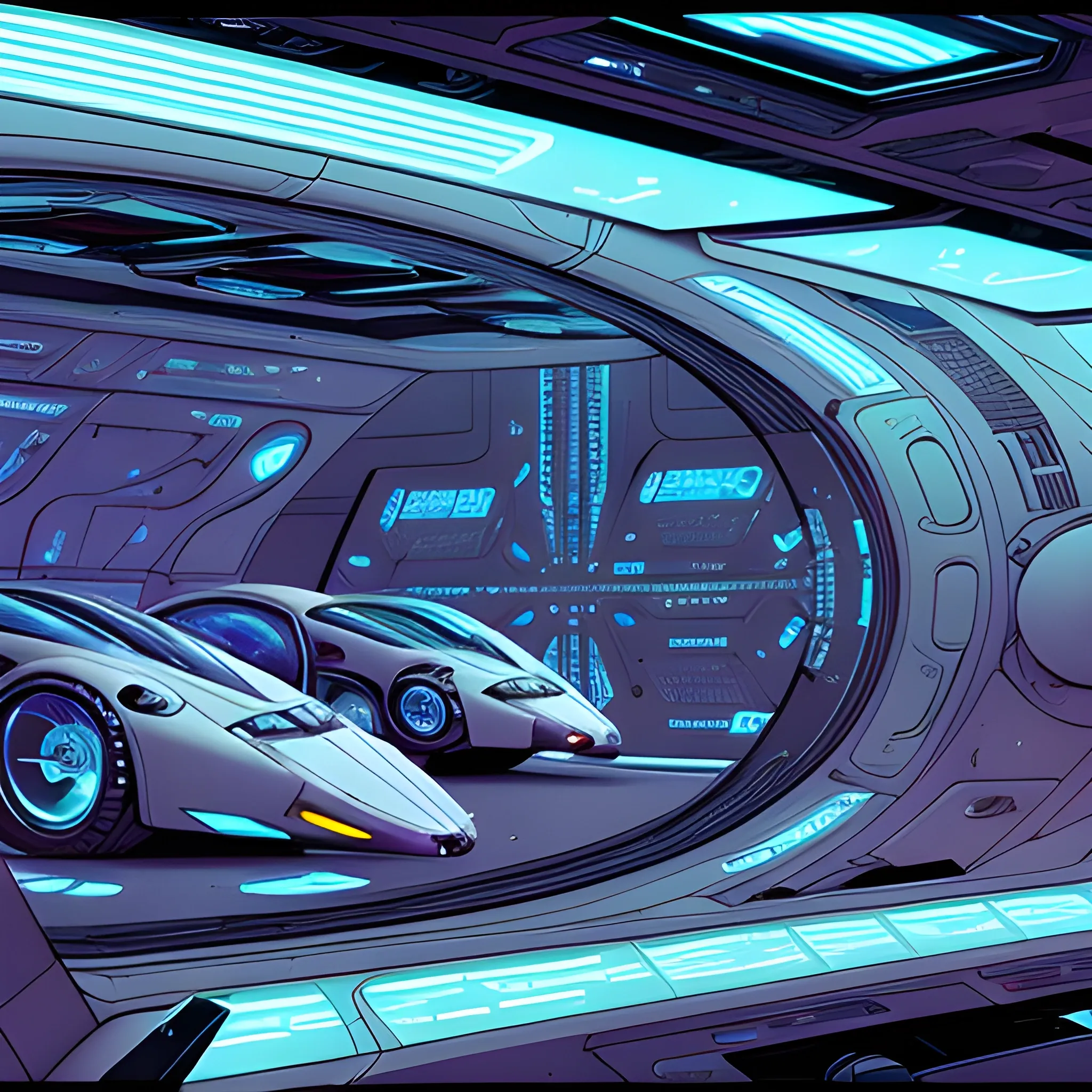 futuristic space, Detailed, 8k, sci-fi, panel, concept, syd mead, insane detail, ash thorp, kyza, cyberpunk, collection, illustration by al williamson