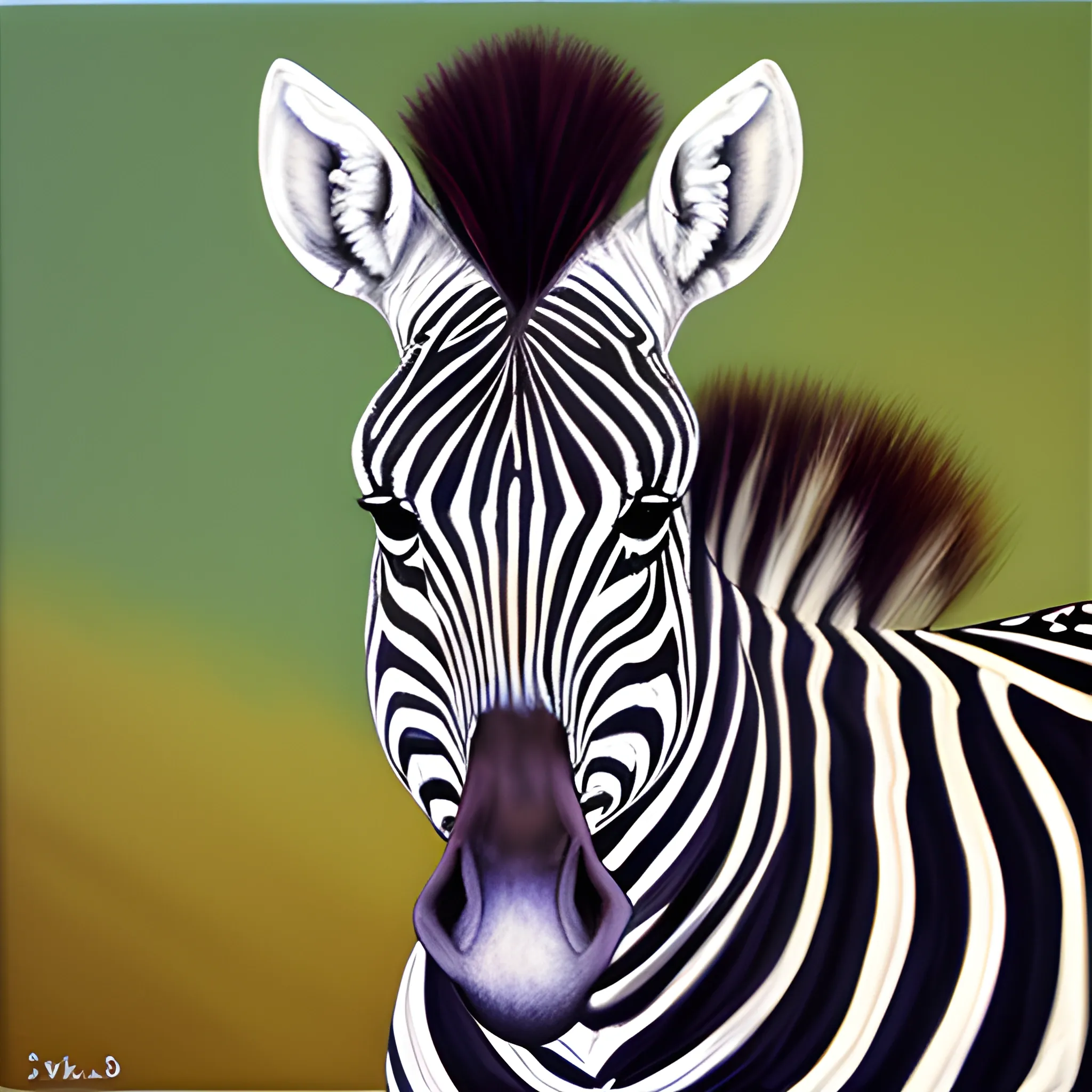 zebra , Oil Painting