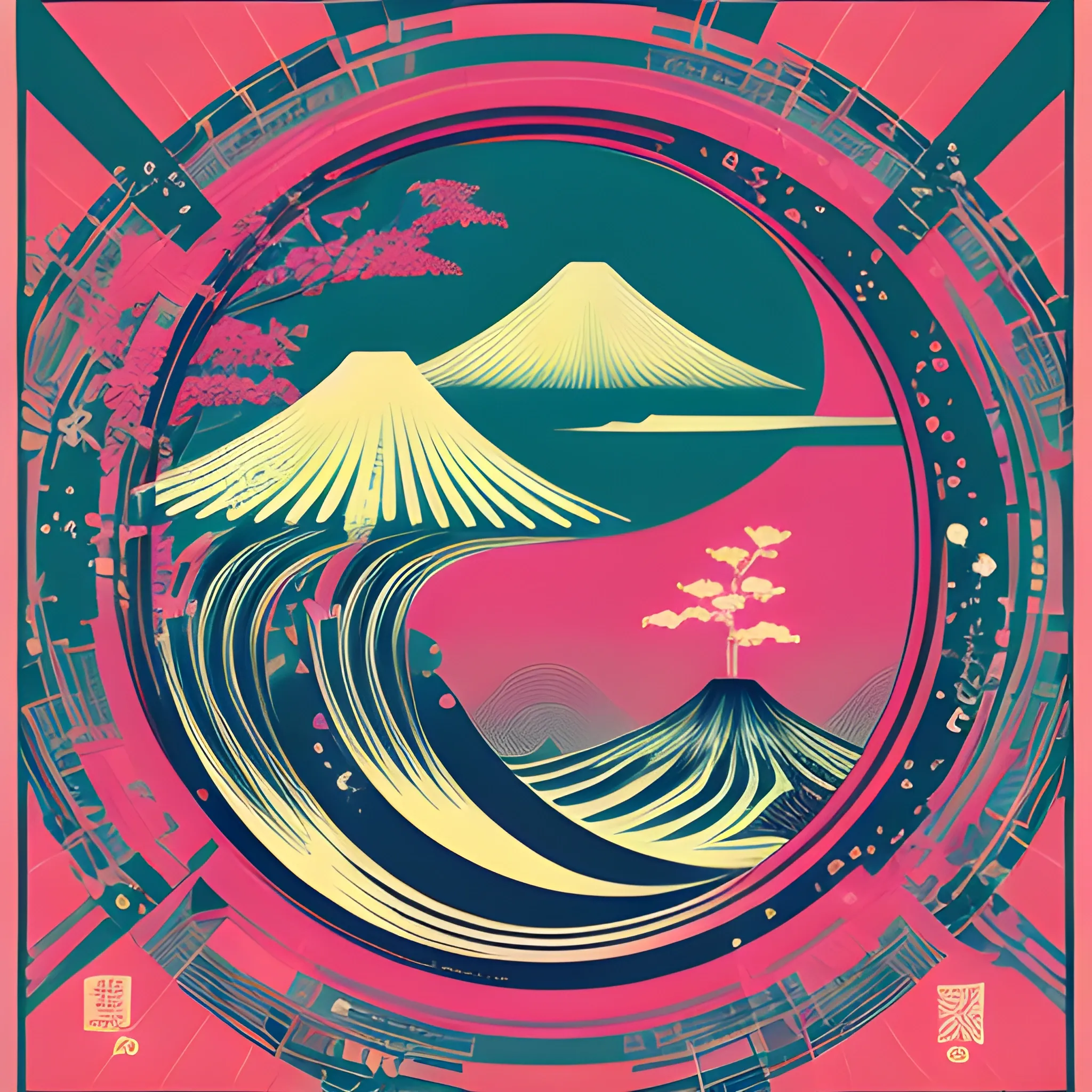 
design, japanese retro, Trippy