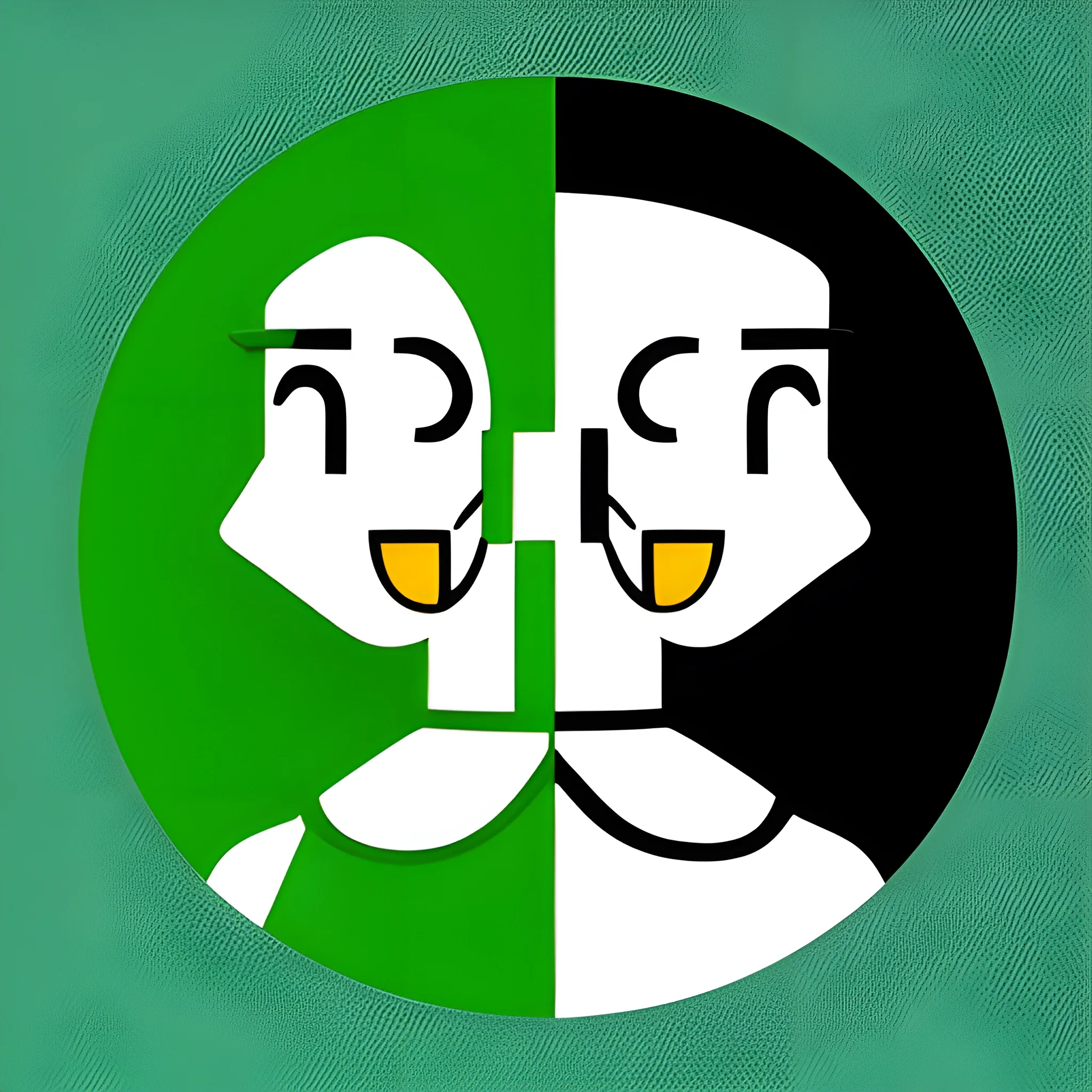 profile picture for youtube channel minimalist for videos content , CartoonI want the picture to be for 2 people and one person wears a green dress and one on the left side of the screen is red Boy , Cartoon,