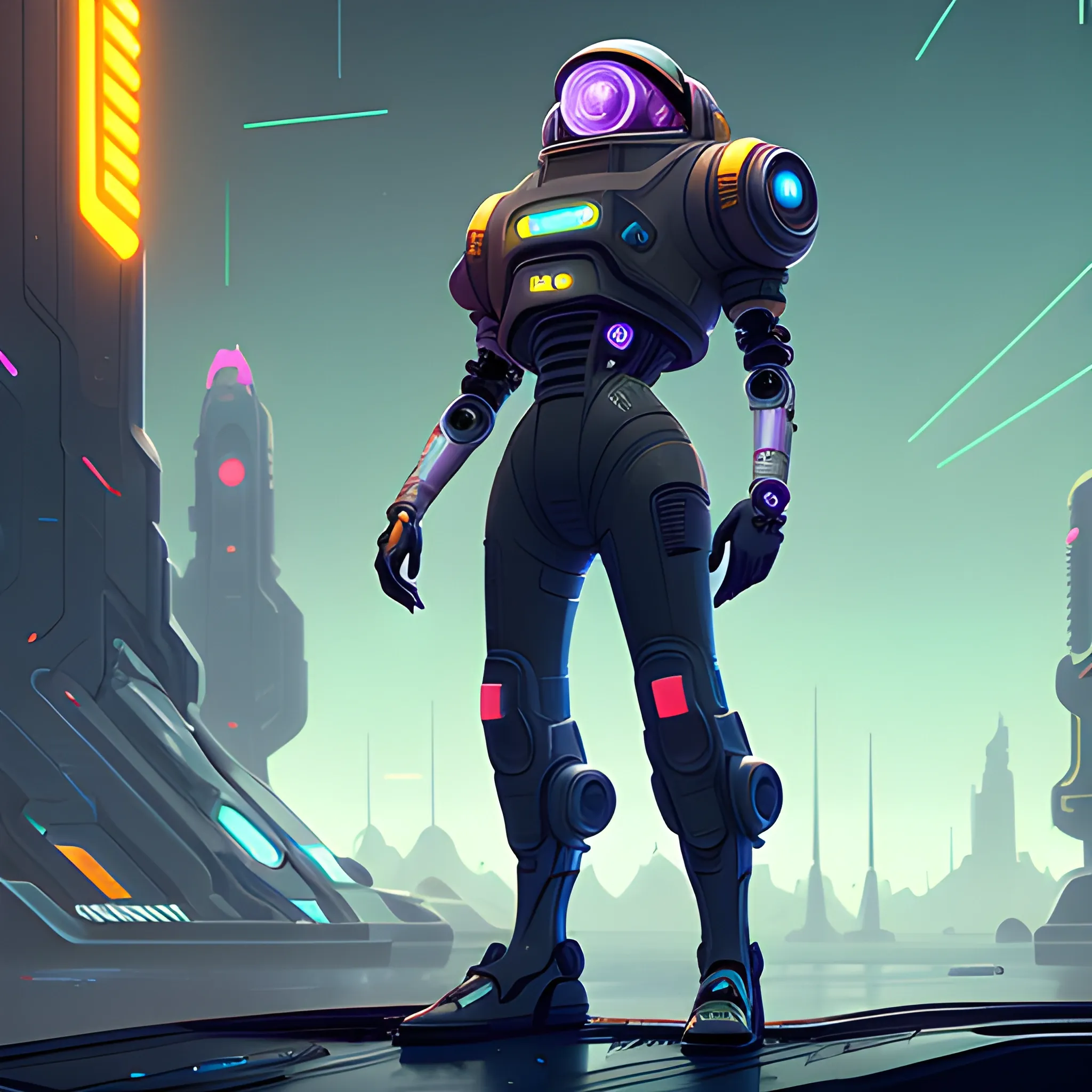 futuristic space captain, Detailed, 8k, sci-fi, panel, concept, simon stalenhag ,syd mead, insane detail, ash thorp, kyza, cyberpunk, collection