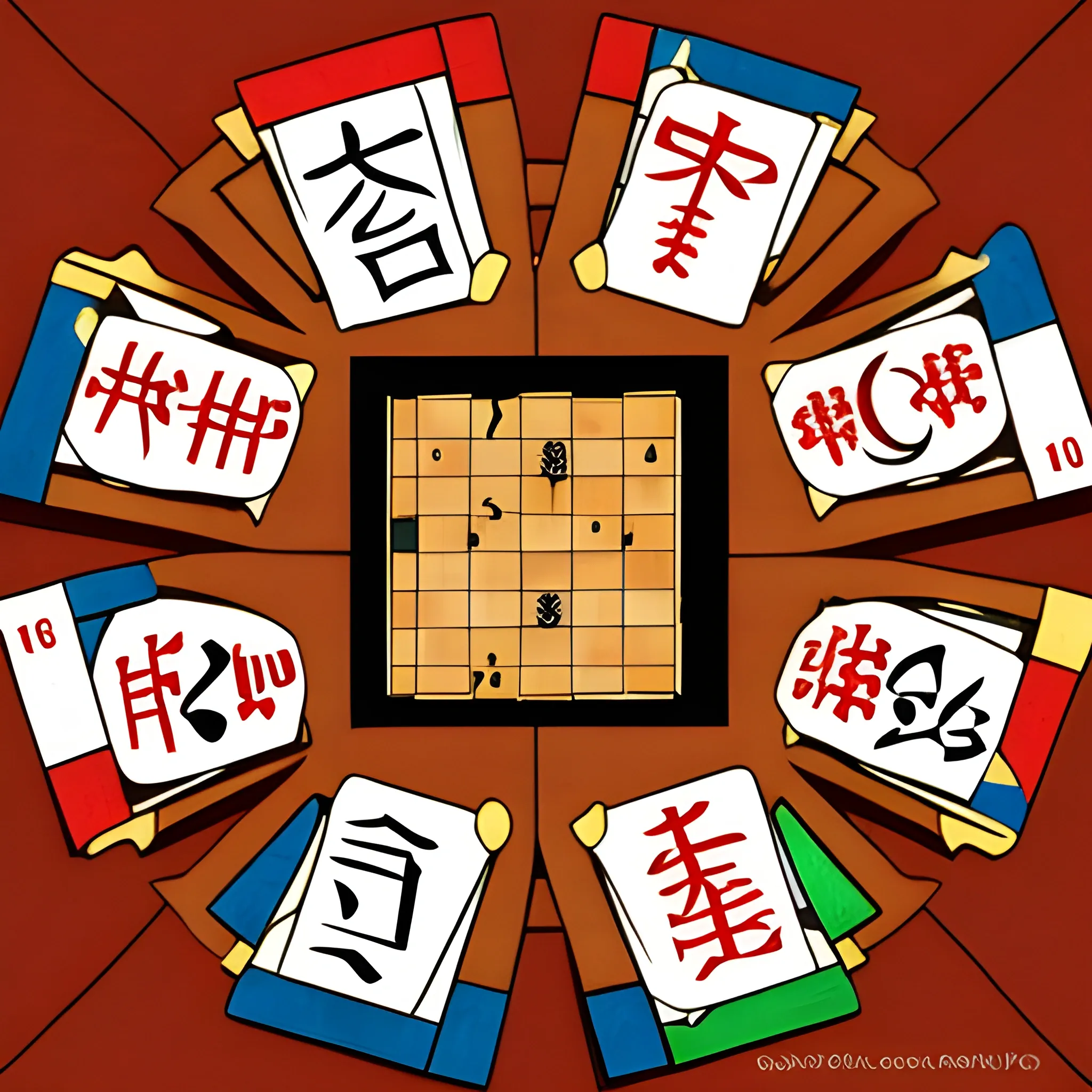 a shogi game, high quality, chibi art