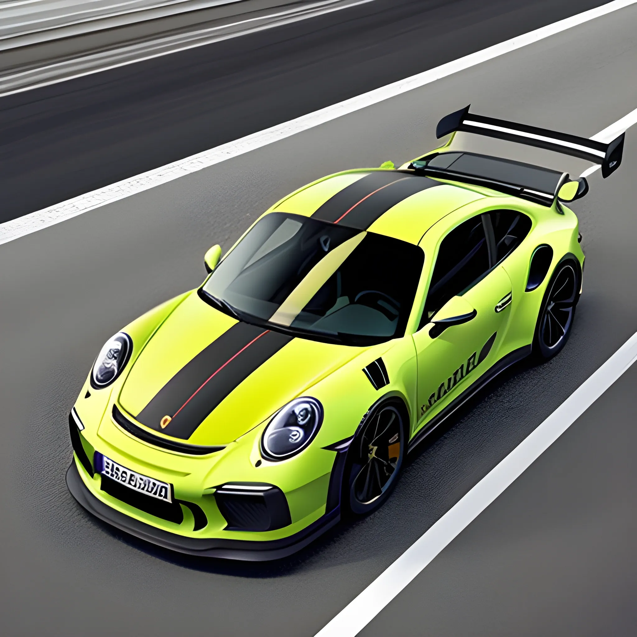 O Porsche 911 GT3 RS é um carro esportivo lendário, conhecido por sua elegância e desempenho excepcional. Imagine um carro baixo e aerodinâmico, com linhas fluidas que fluem suavemente desde o capô até a traseira. As rodas são grandes e elegantes, complementando a postura agressiva do veículo. A cor vibrante, como o Laranja Lava ou Verde Lizard, adiciona um toque de ousadia à sua aparência. Na traseira, um imponente spoiler aerodinâmico não só adiciona estilo, mas também aumenta a estabilidade em altas velocidades. É um carro que inspira paixão e adrenalina em todos os que o veem.