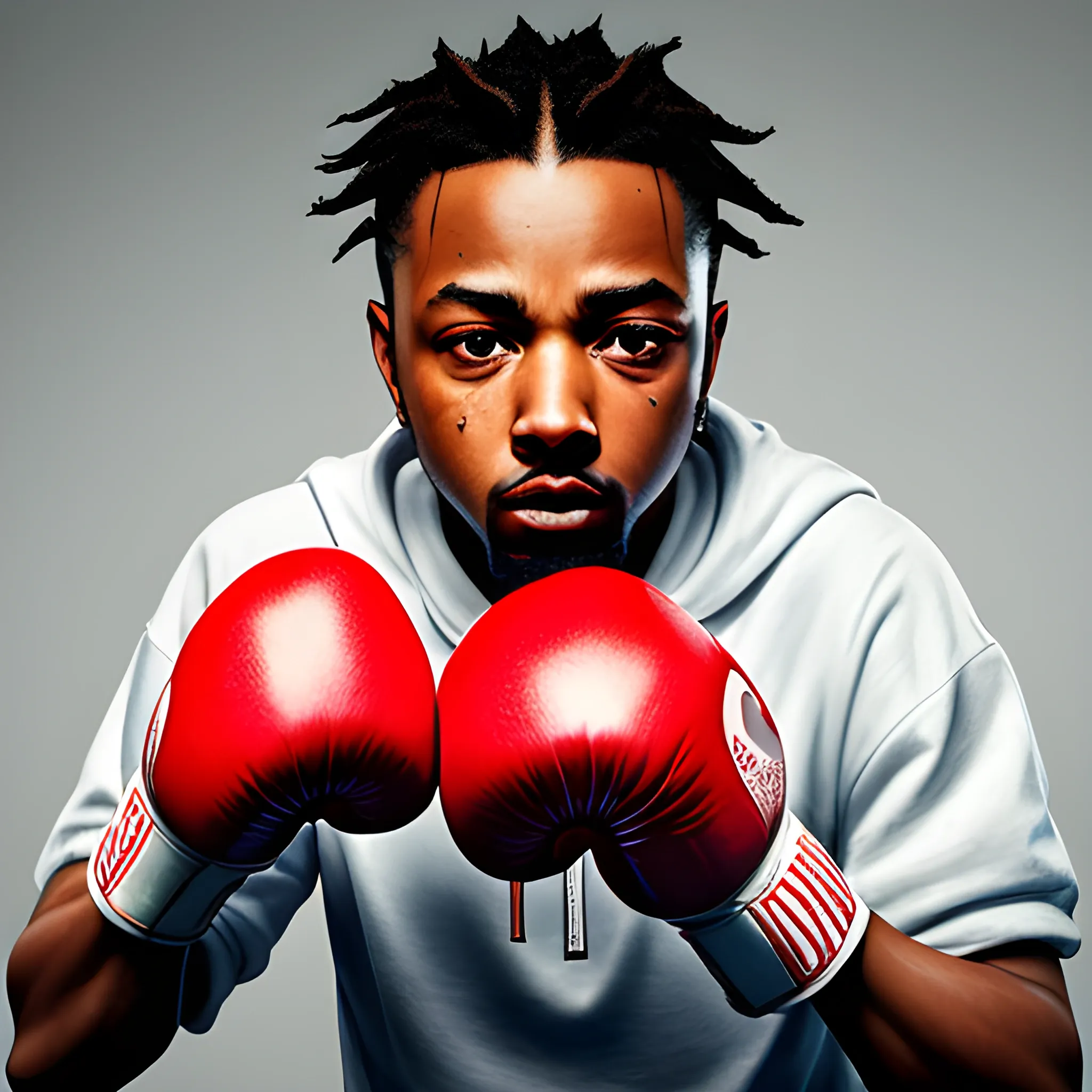 realistic picture of kendrick lamar with boxing glove - Arthub.ai