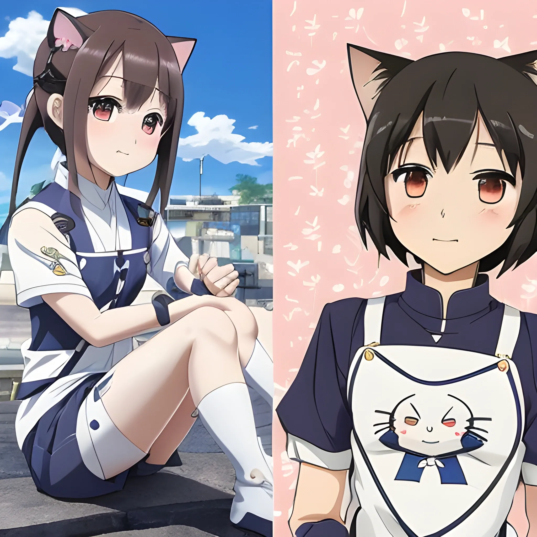 猫耳、女の子、アニメ、お尻を突き出す、パンツ、尻尾、まんこ