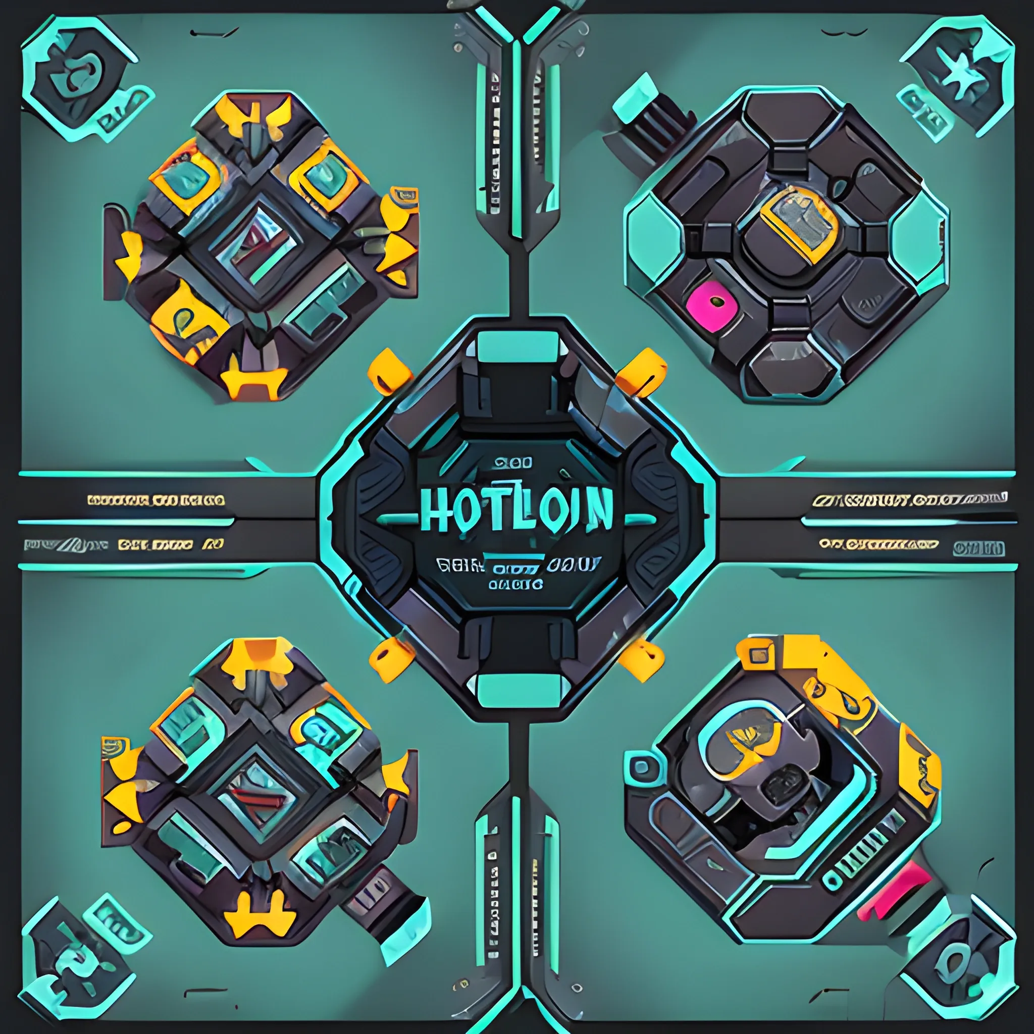 board game card design, cartoony style, futuristic sci-fi themed with main area and bottom additonal area for text and icons, high quality