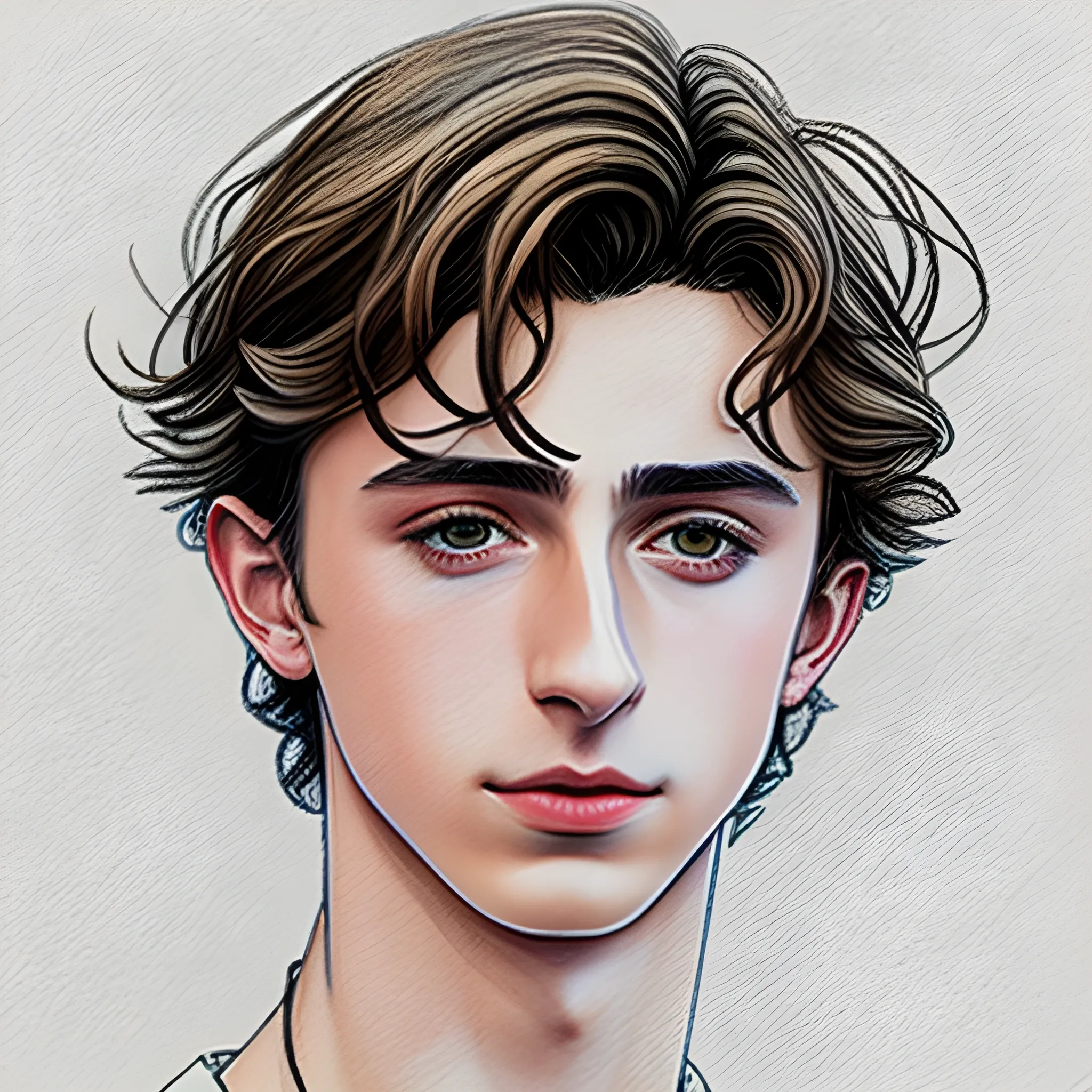 Nikolai Lantsov, based on Timothee Chalamet, Water Color, Pencil Sketch