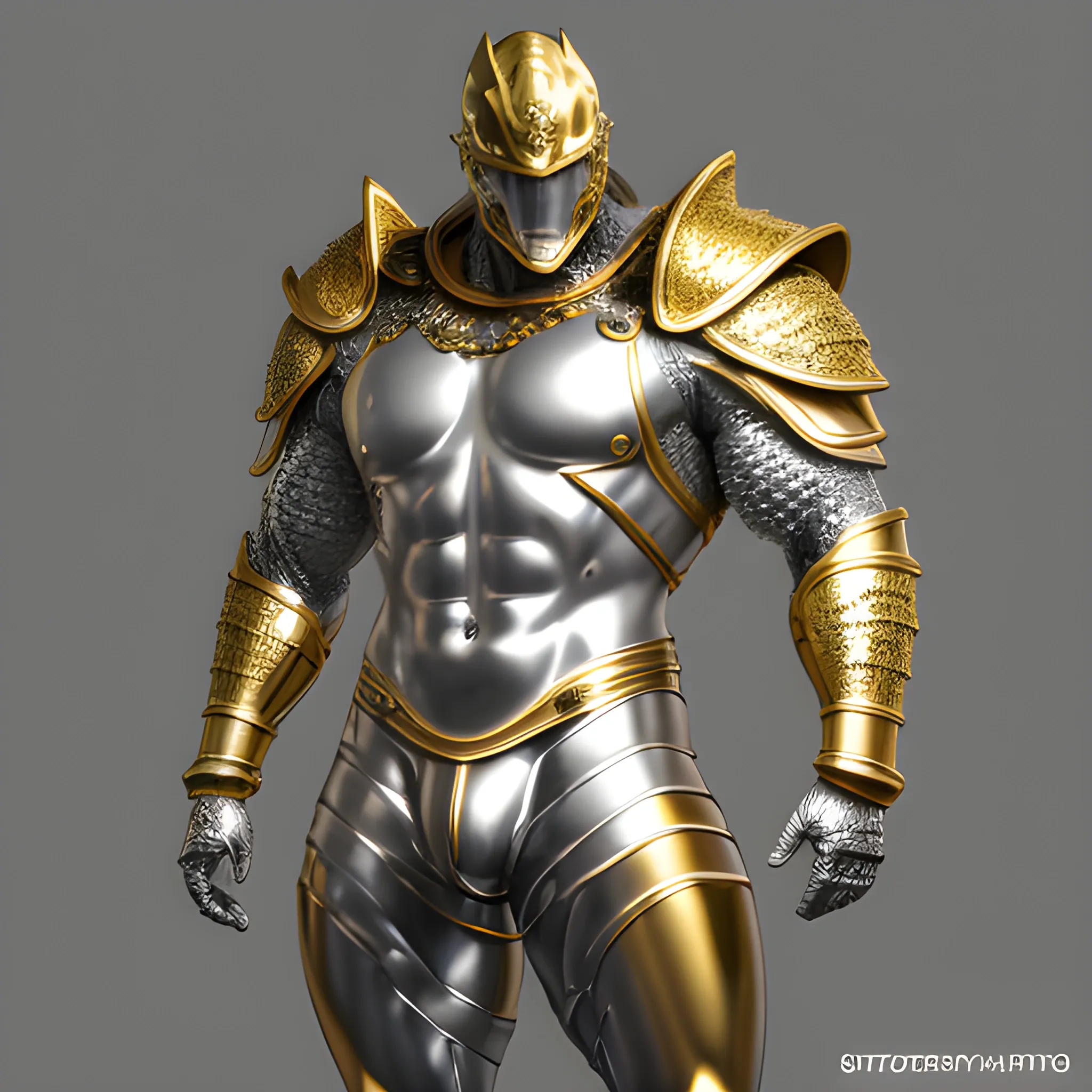 best quality, masterpiece, bulge man, muscular, ultra high res, photorealistic, detailed skin male, (silver armor with golden trims:1.15), (golden armor:1.05), front view, sitting,big pectoral muscles, big crotch, bulging crotch, (high quality), (detailed), (masterpiece), (best quality), (highres), (extremely detailed), (8k), HD, 8k, photography,realism,