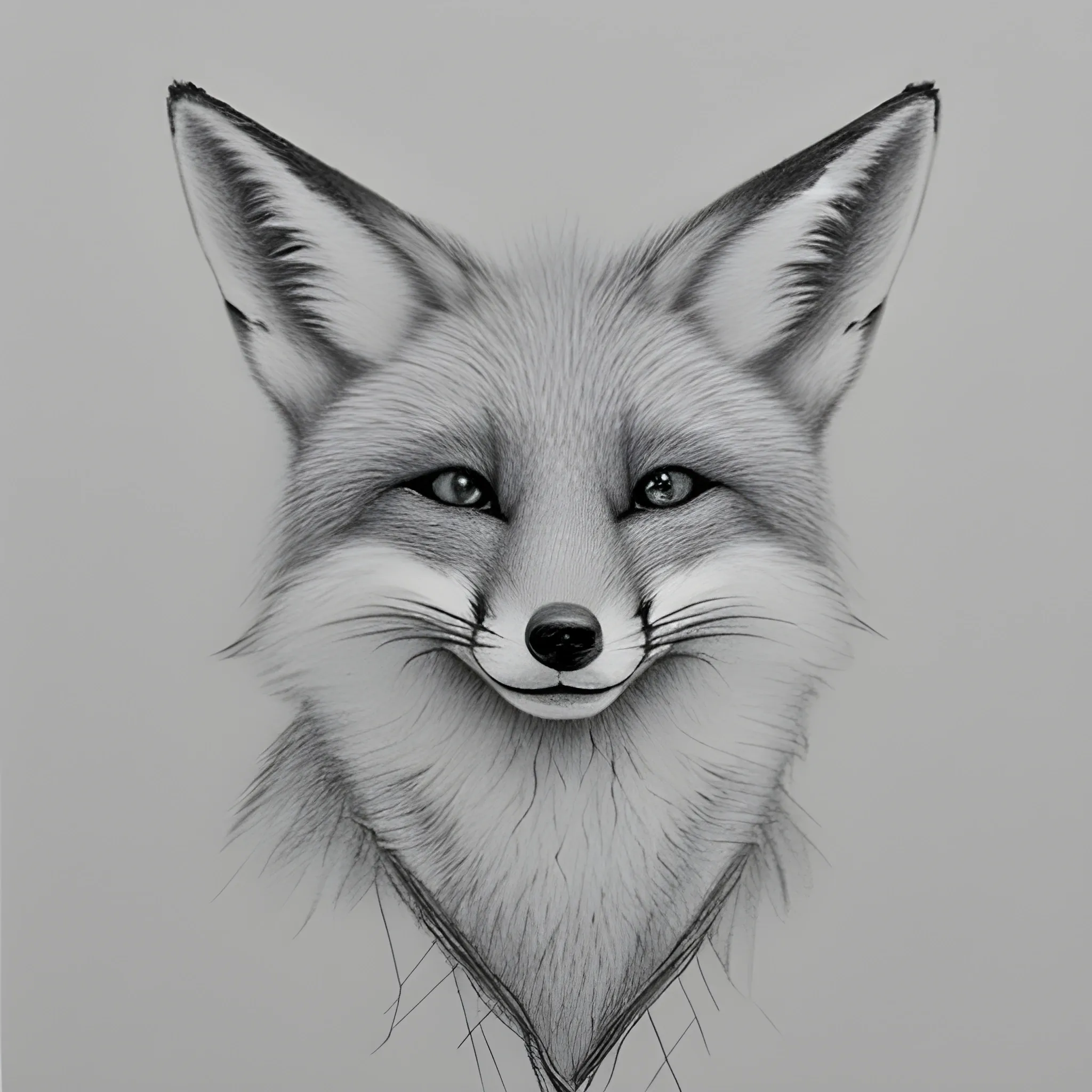 smiling fox, Pencil Sketch