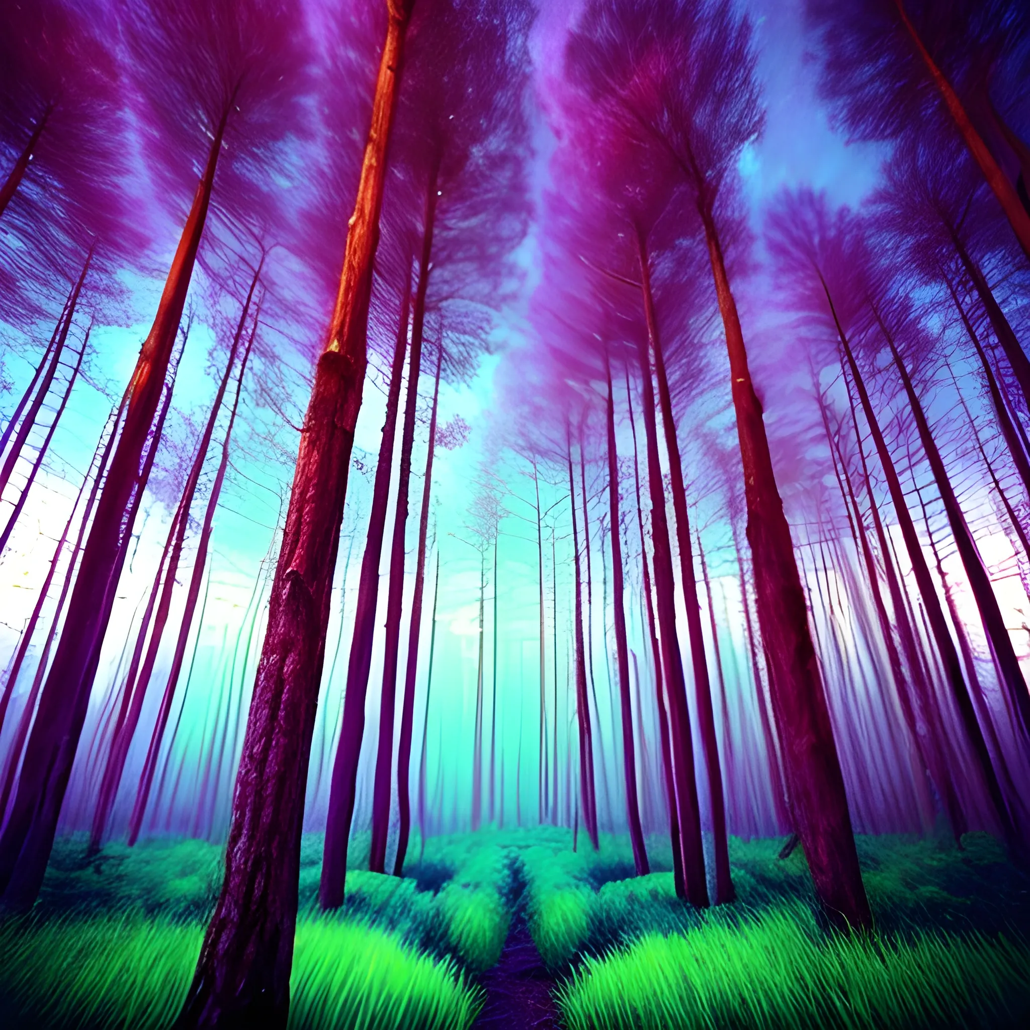 the forest in the space, Trippy