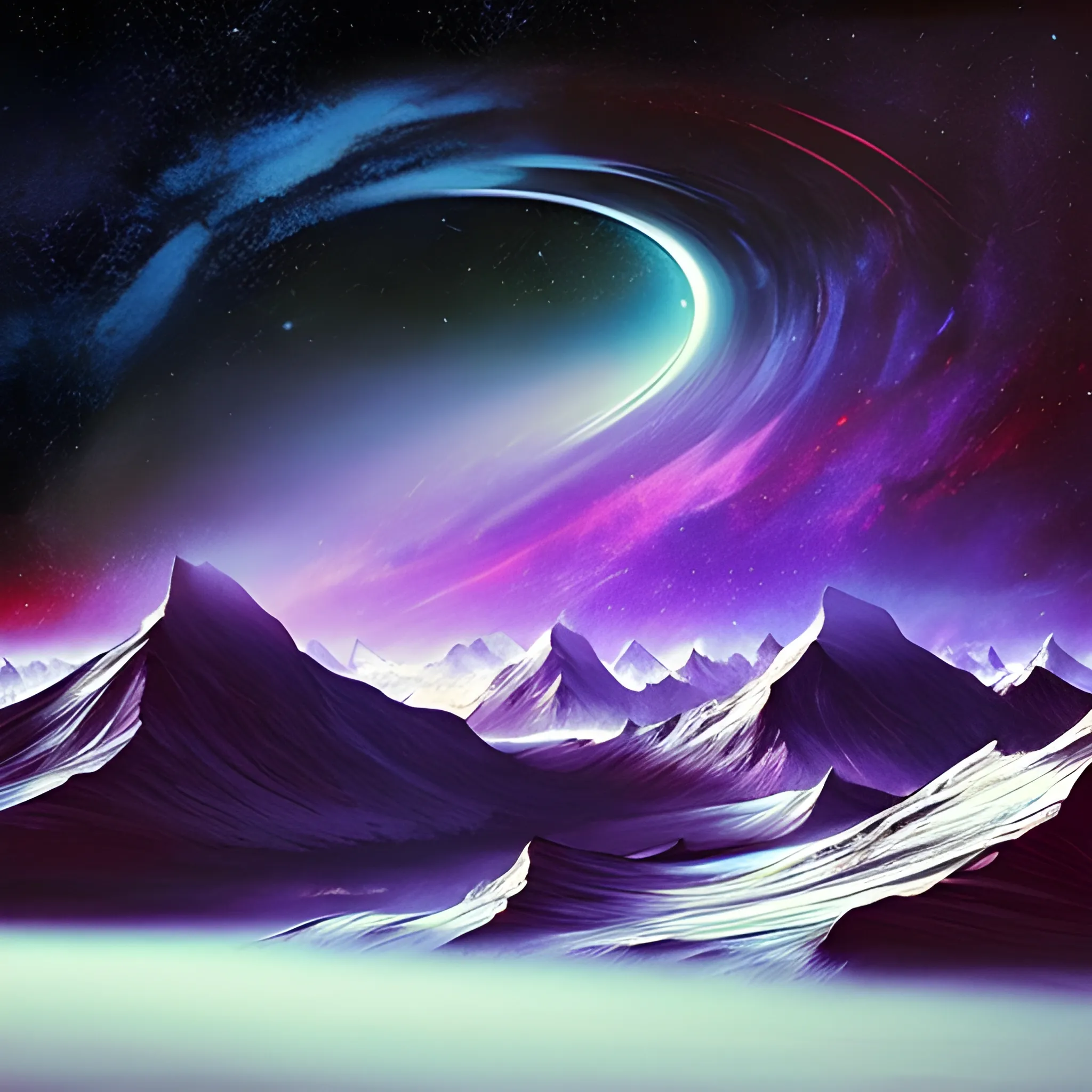 the mountains in the space, Trippy