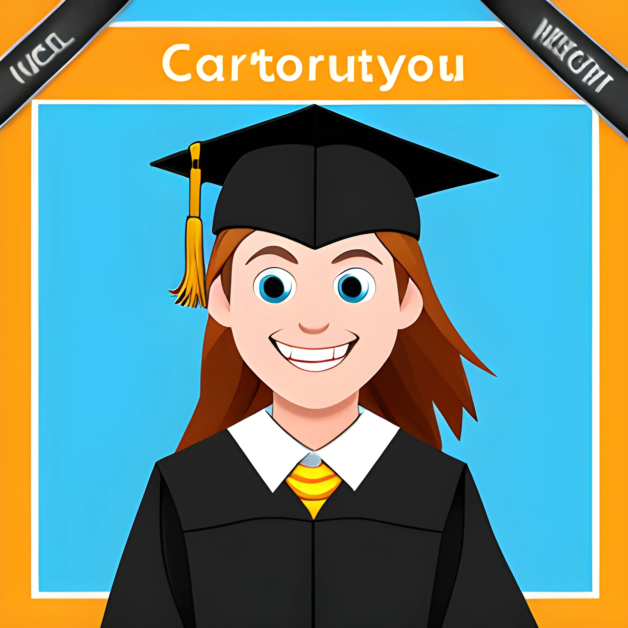 Generate photos with cartoony graduation backgrounds