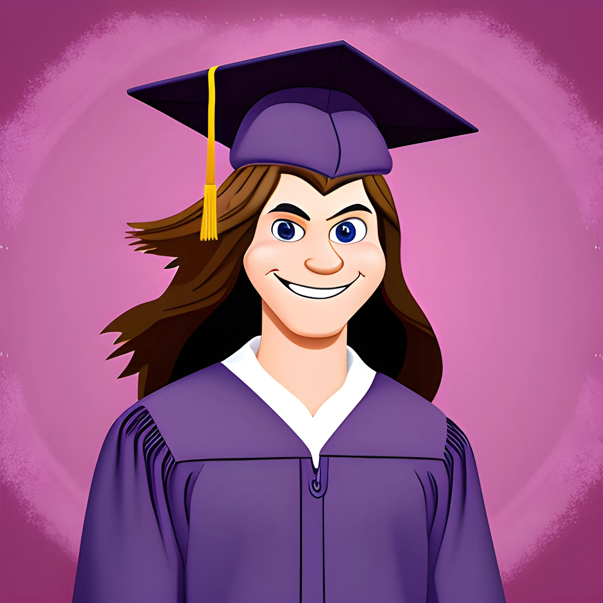 Generate photos with cartoony graduation backgrounds