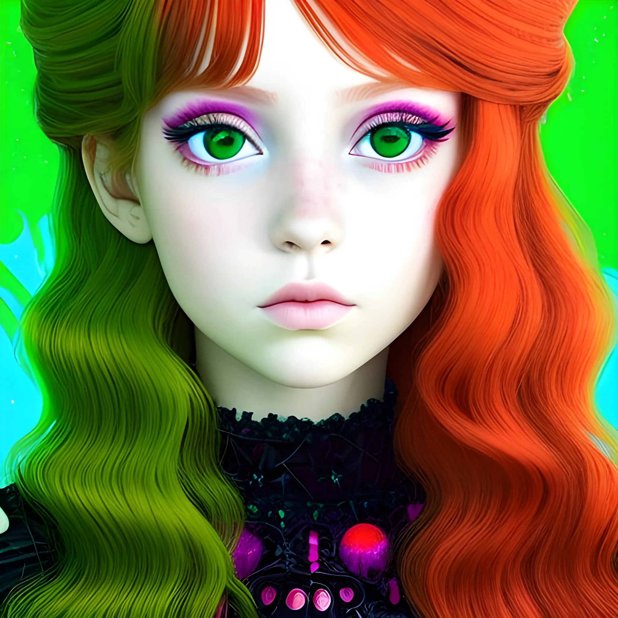 princesa pelirroja y ojos verdes, Trippy