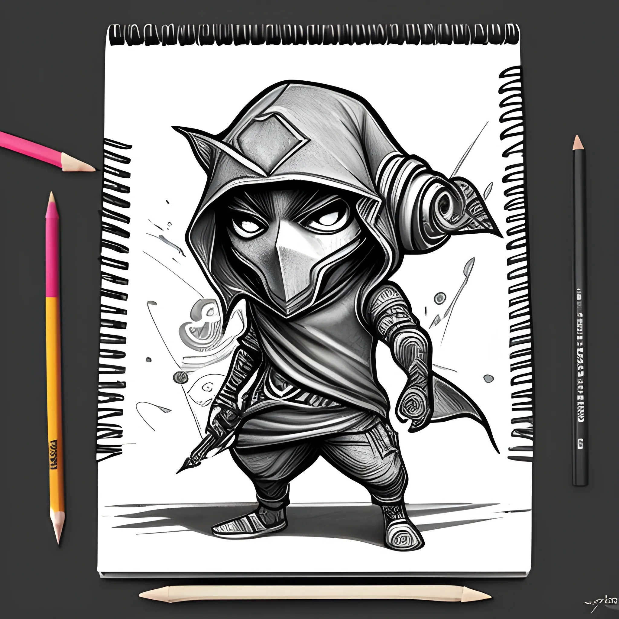 Raper type serie arkane league of legends, Trippy, Cartoon, Pencil Sketch