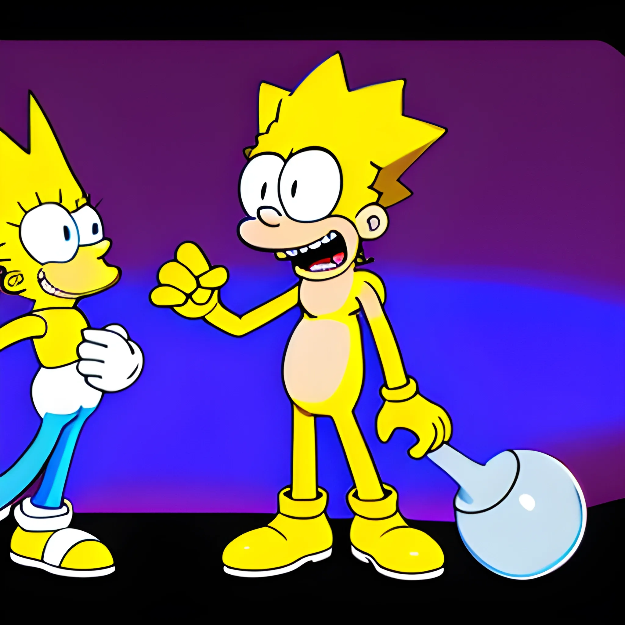 Cuphead Bart Simpson Sonic Mario Cartoon