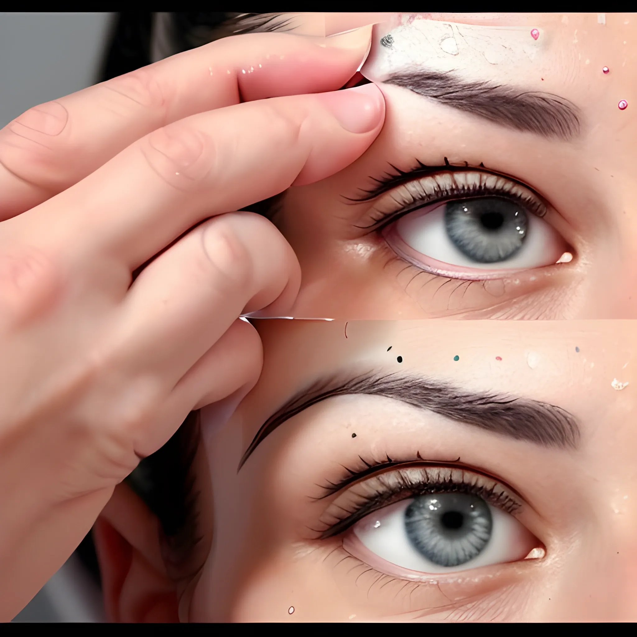 "A person applying Pineal Oil on their forehead between the eyebrows, in a lifestyle tutorial style. Record with Sony ZV-1 in 4K UHD at 30fps for detailed and clear step-by-step action shots.