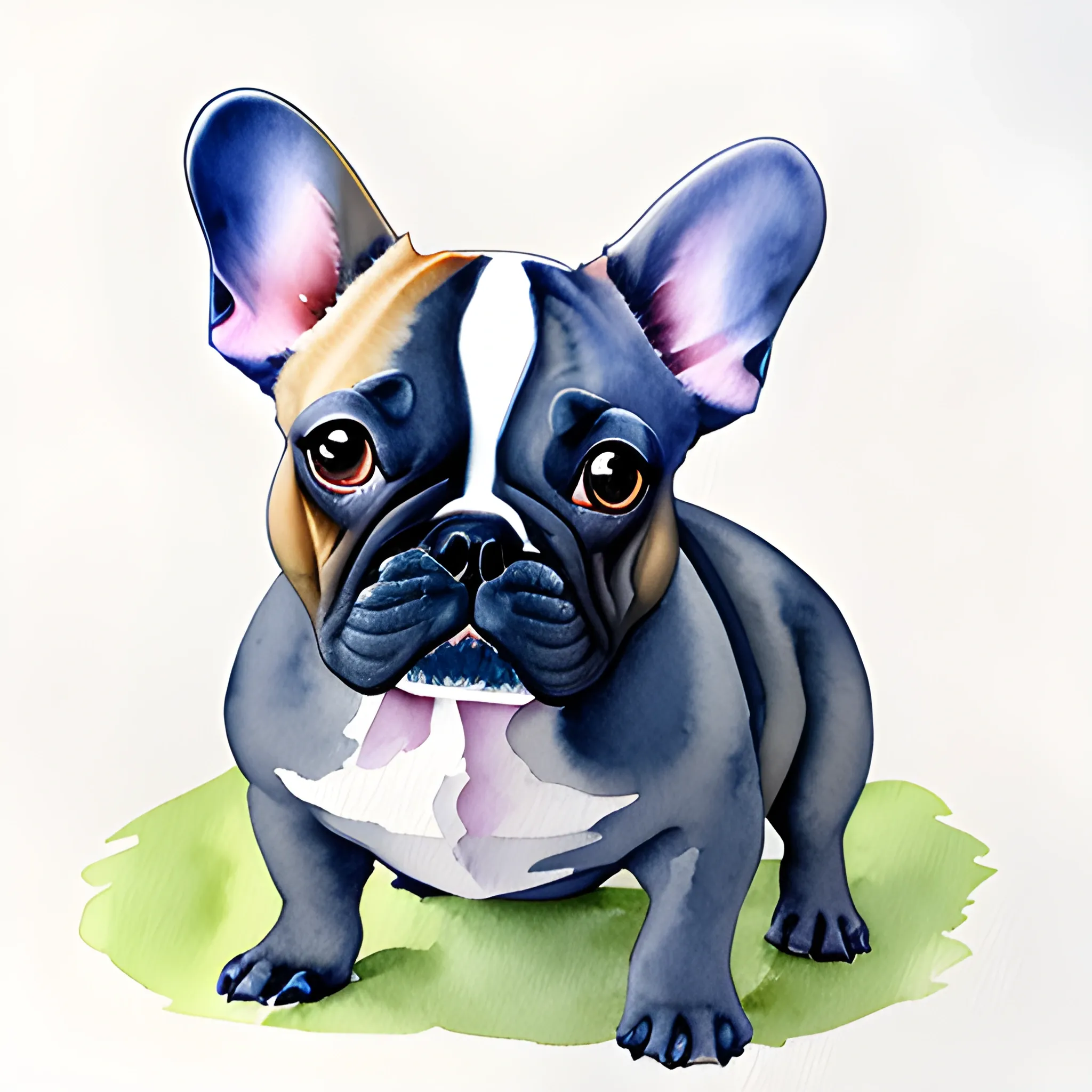 french bulldog in watercolor