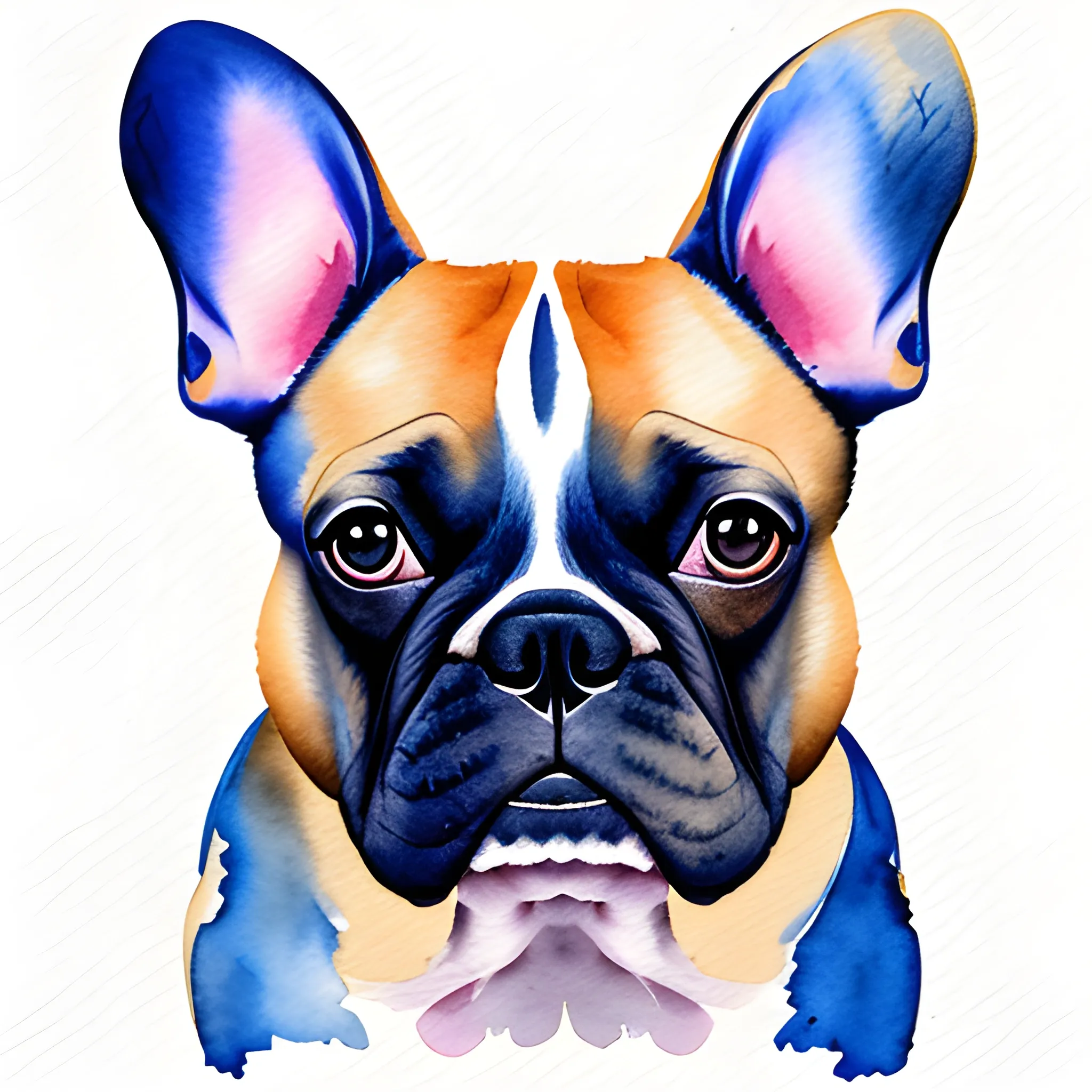 french bulldog in watercolor, 8k