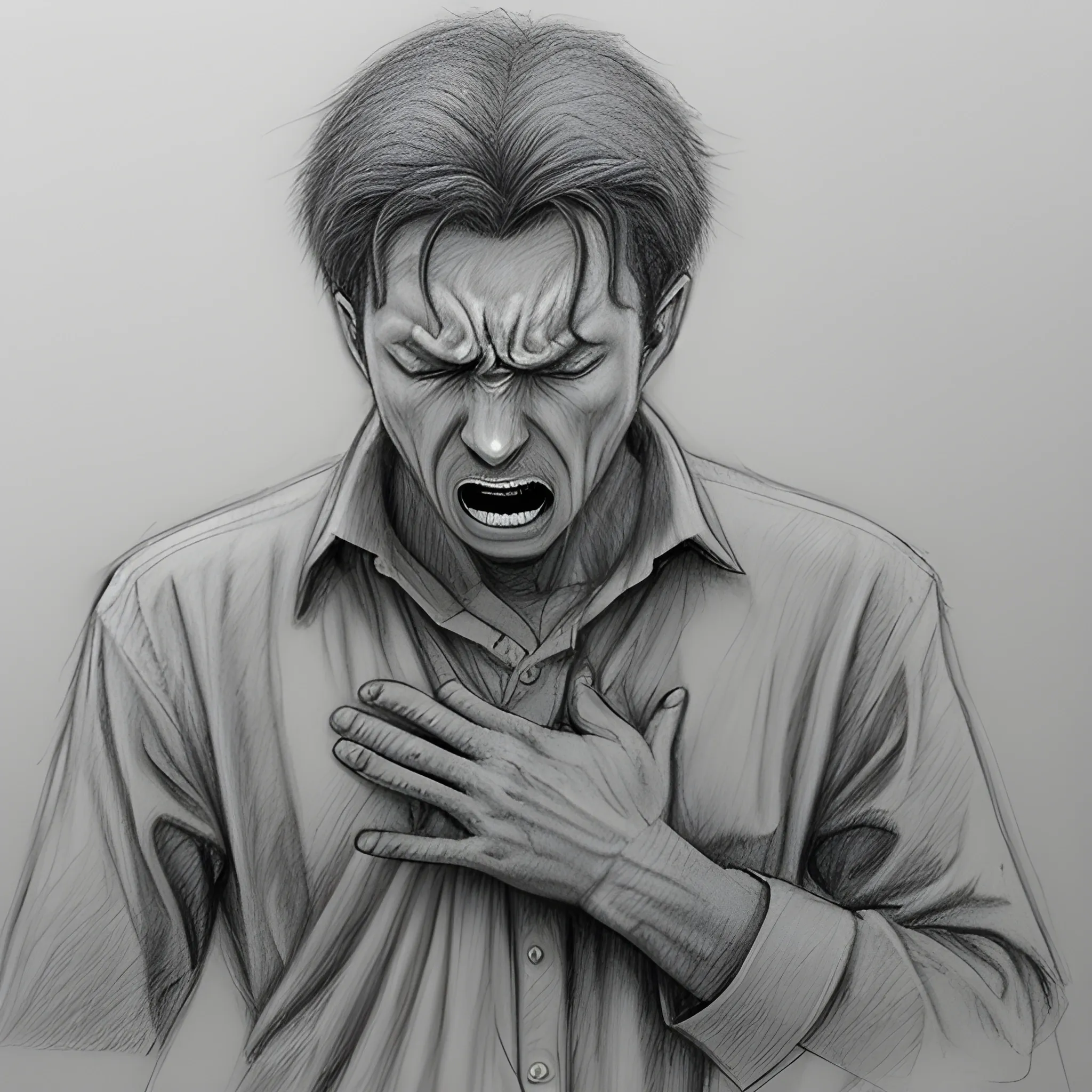 man in panic, Pencil Sketch