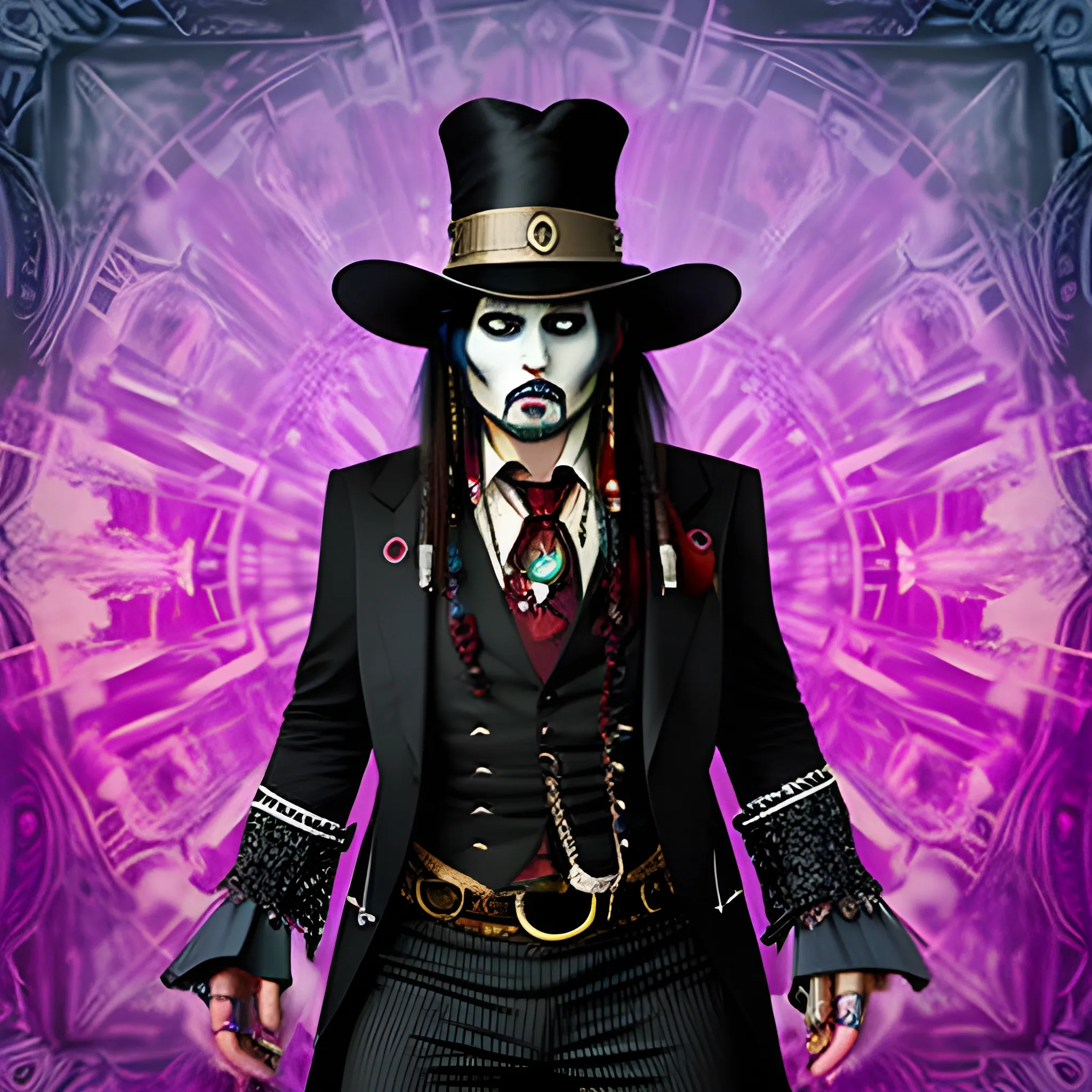 Johnny Depp STRONG VILLAIN COSTUME LONG HAIR, Trippy