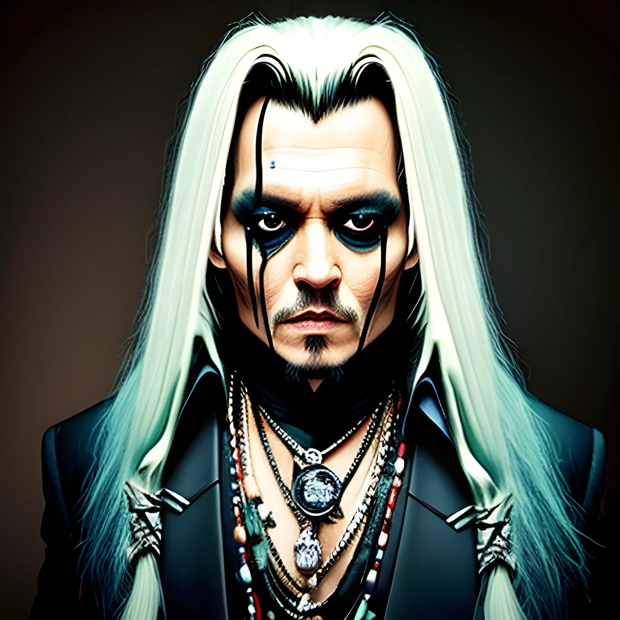 Johnny Depp STRONG VILLAIN COSTUME LONG HAIR, Trippy, 3D