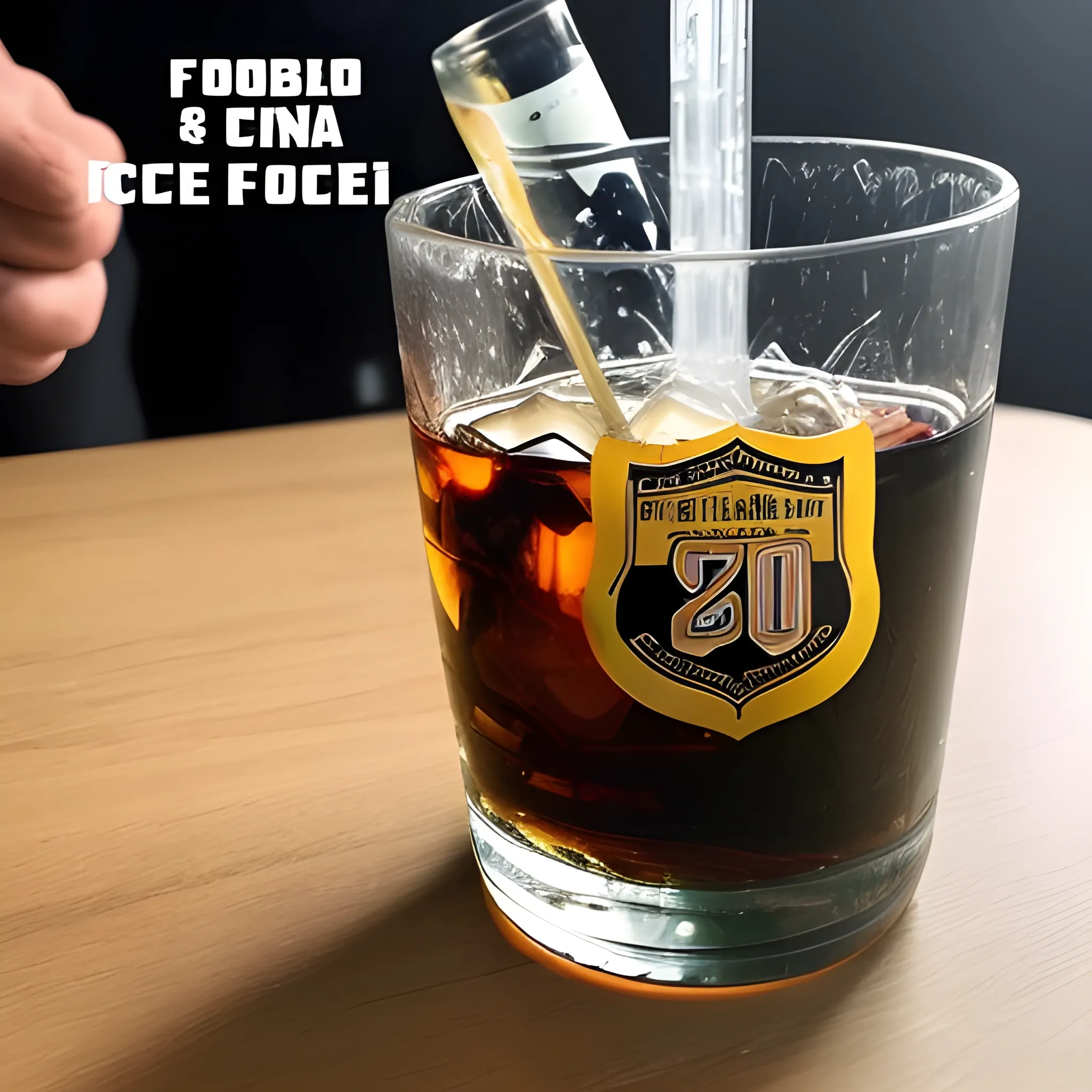 70 30 football club with fernet ice and coke, more football. Add the letters 70 30
