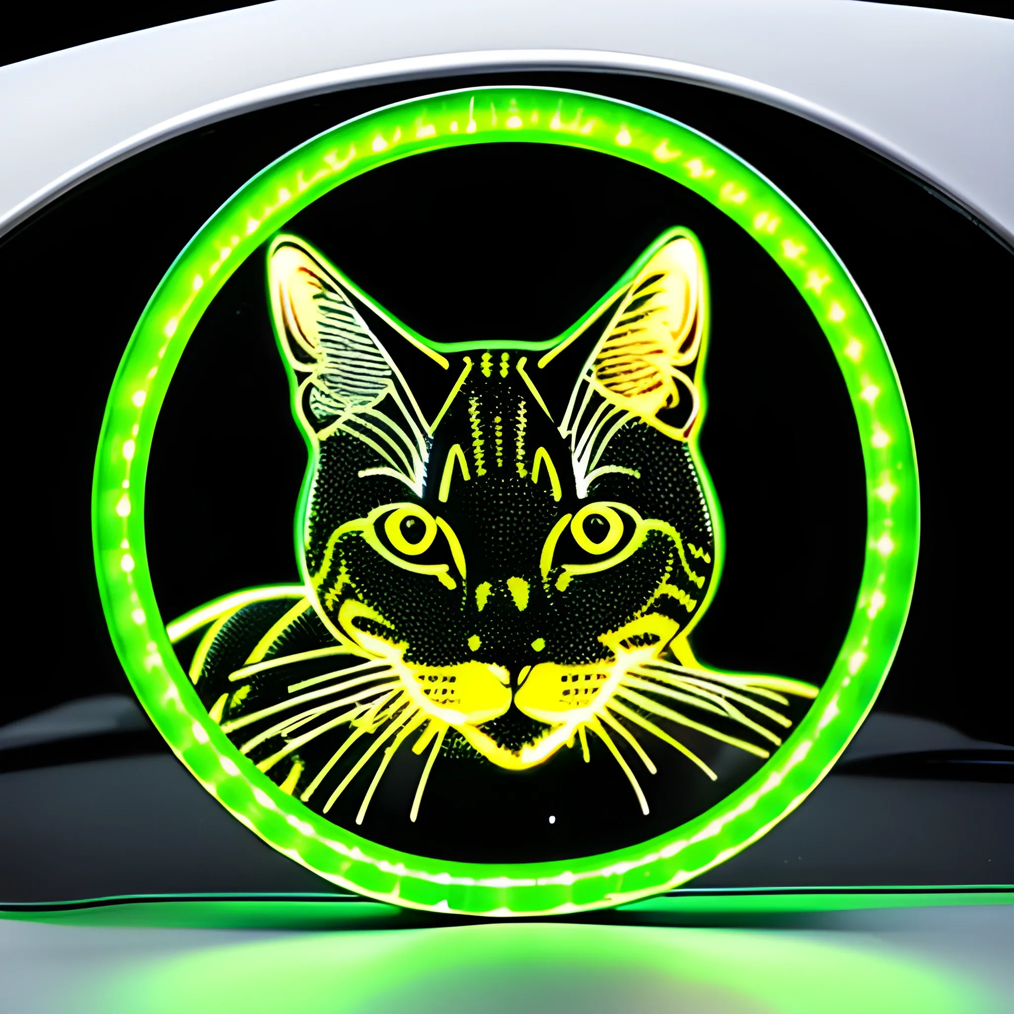 led light, car, cat, 3D, logo AMIO