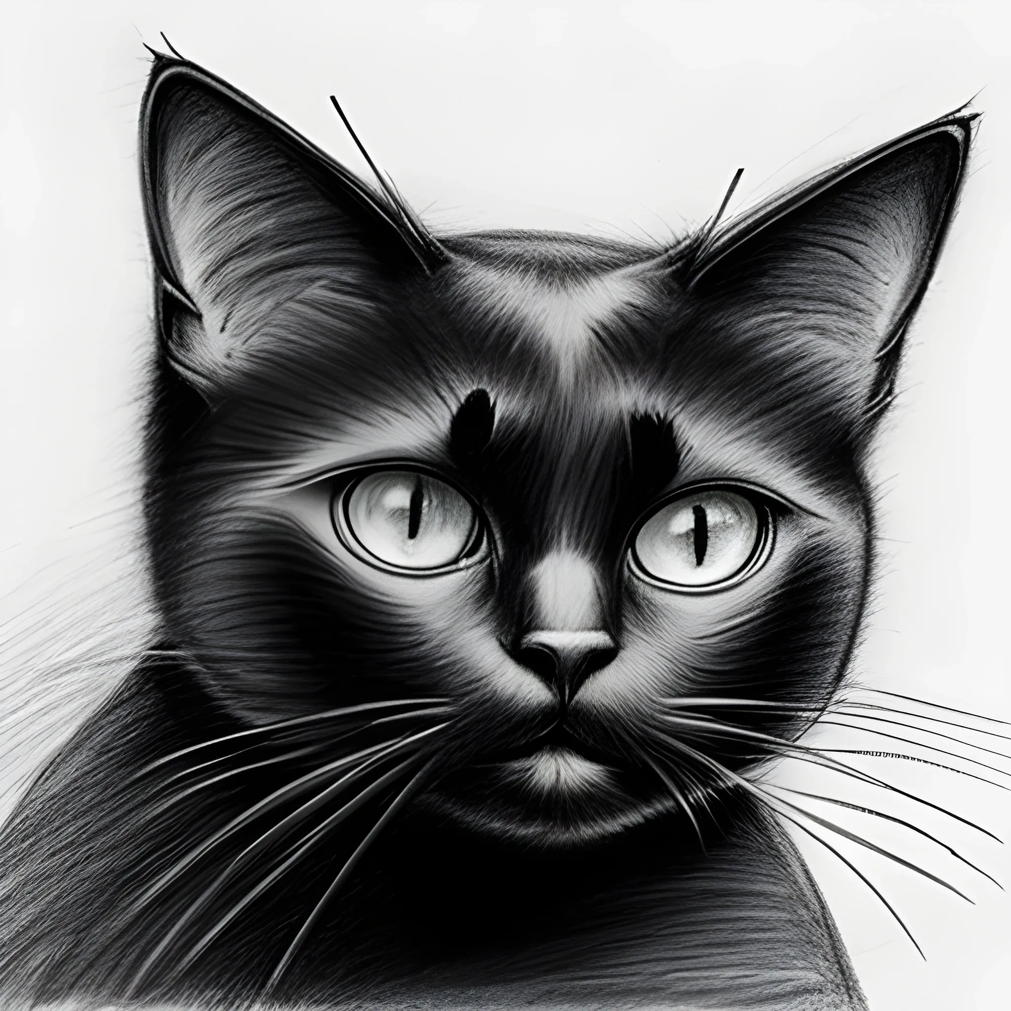 black cat, Pencil Sketch