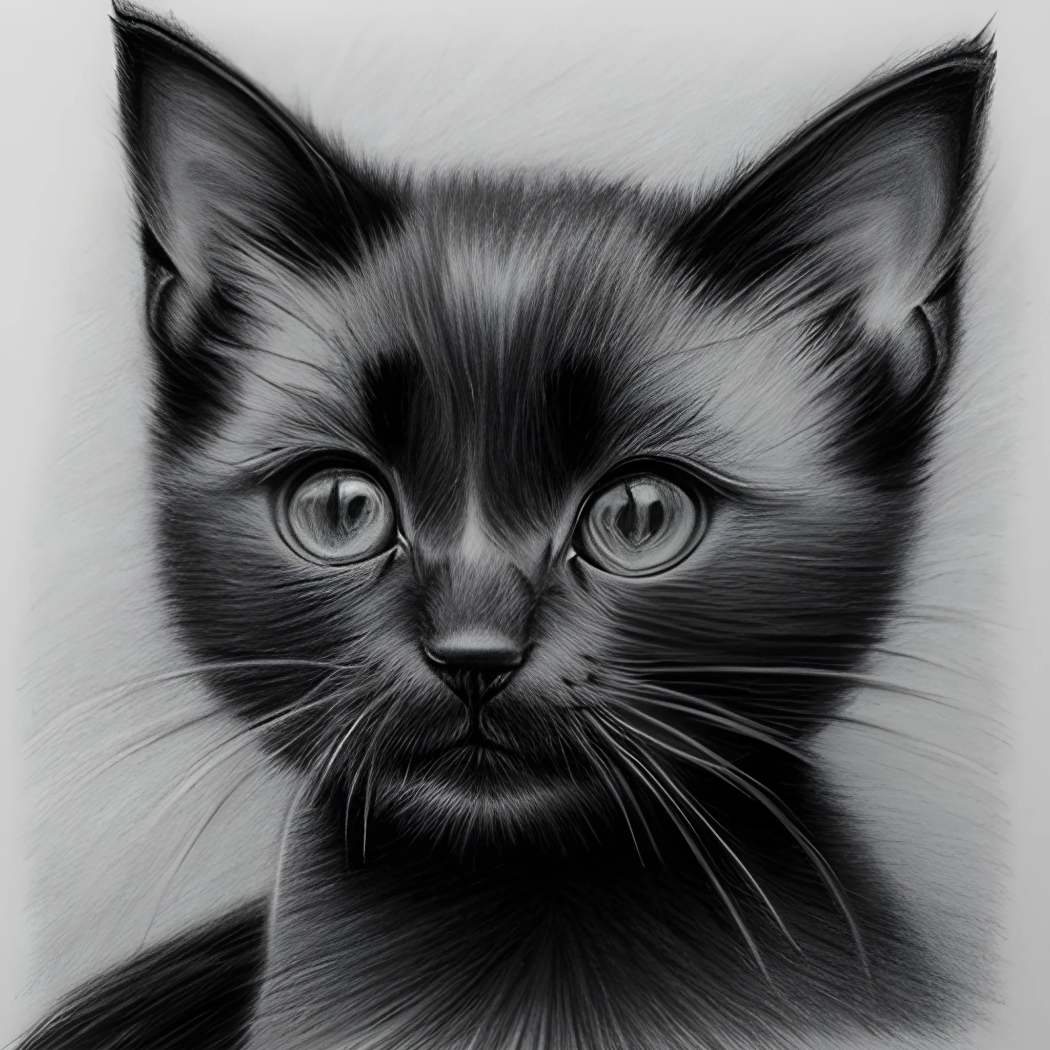 black kitten eyes, Pencil Sketch