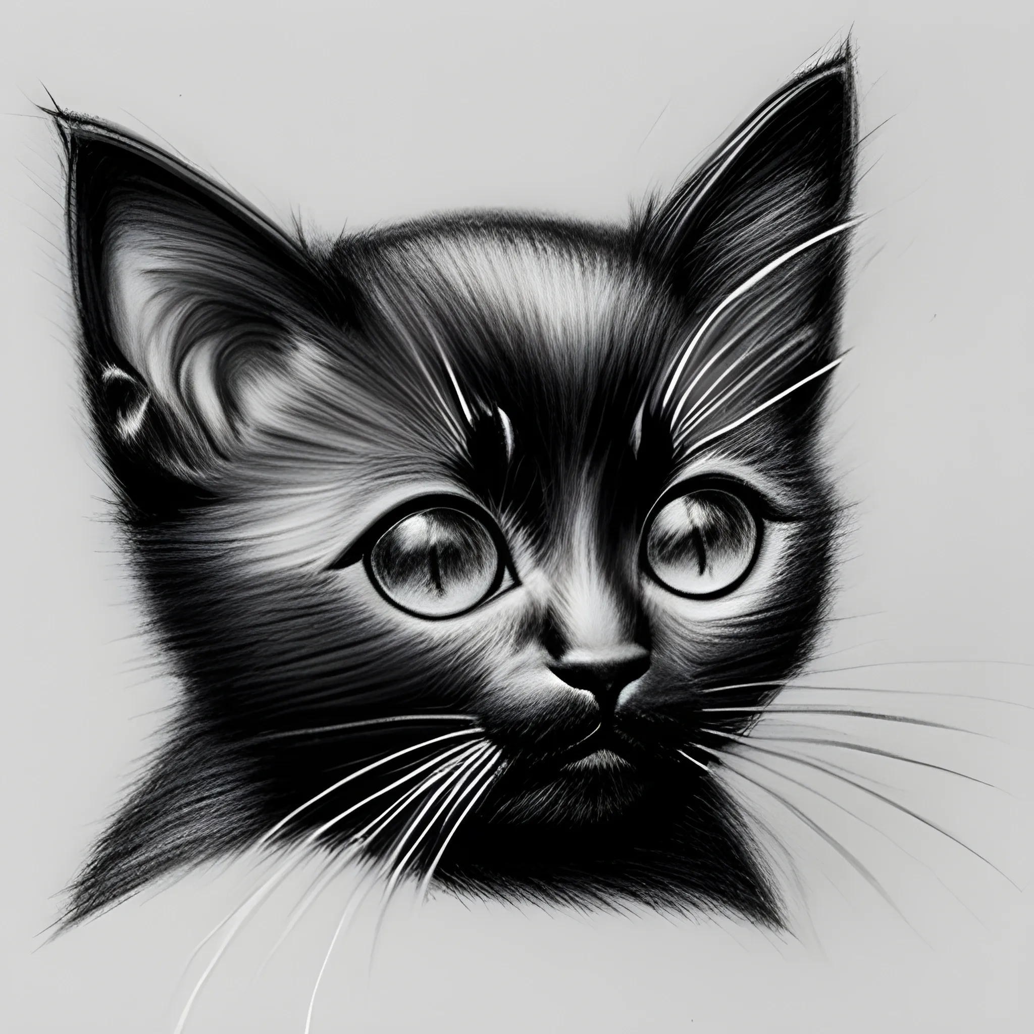 nobody love black kitten, Pencil Sketch