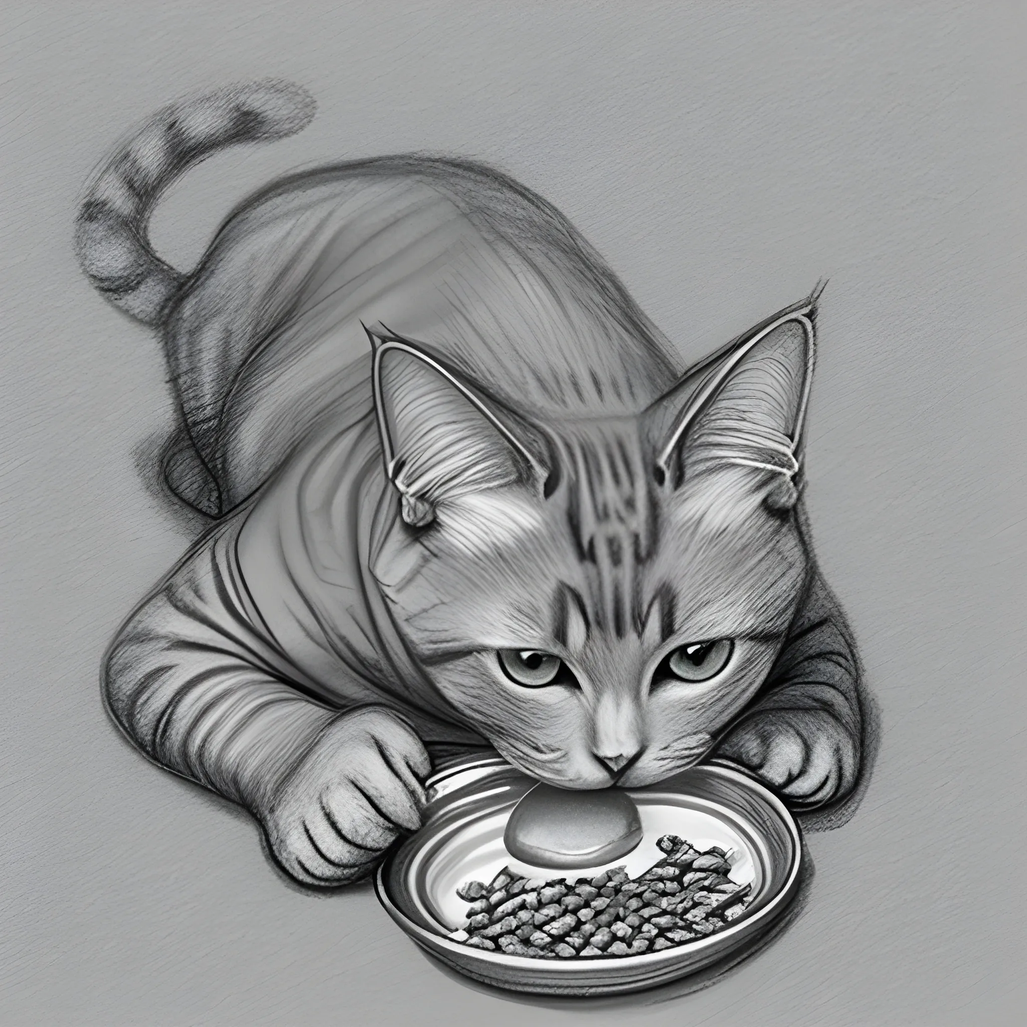 cat food, Pencil Sketch