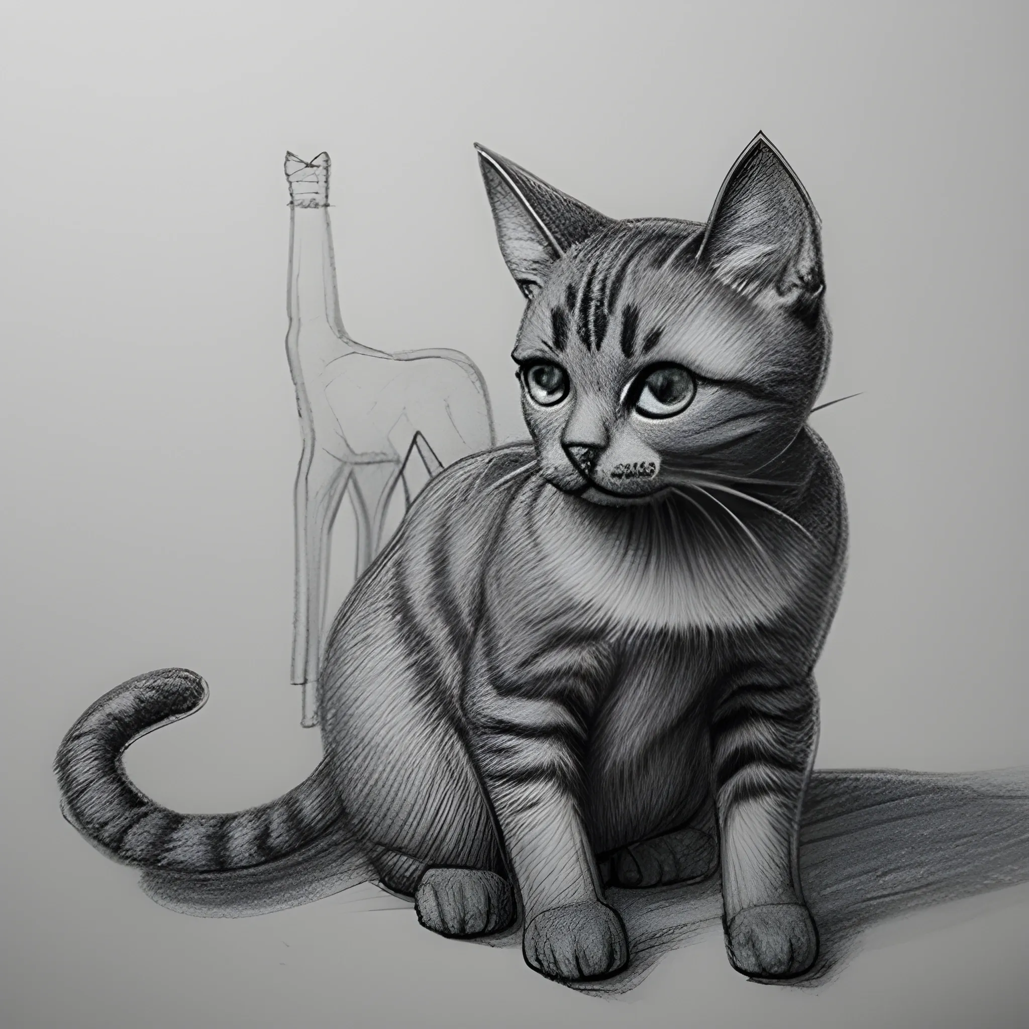 cat's food, Pencil Sketch