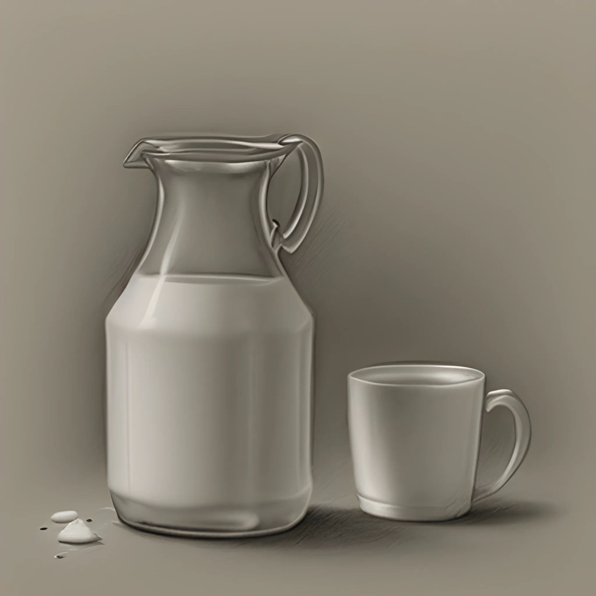 boal of milk, Pencil Sketch