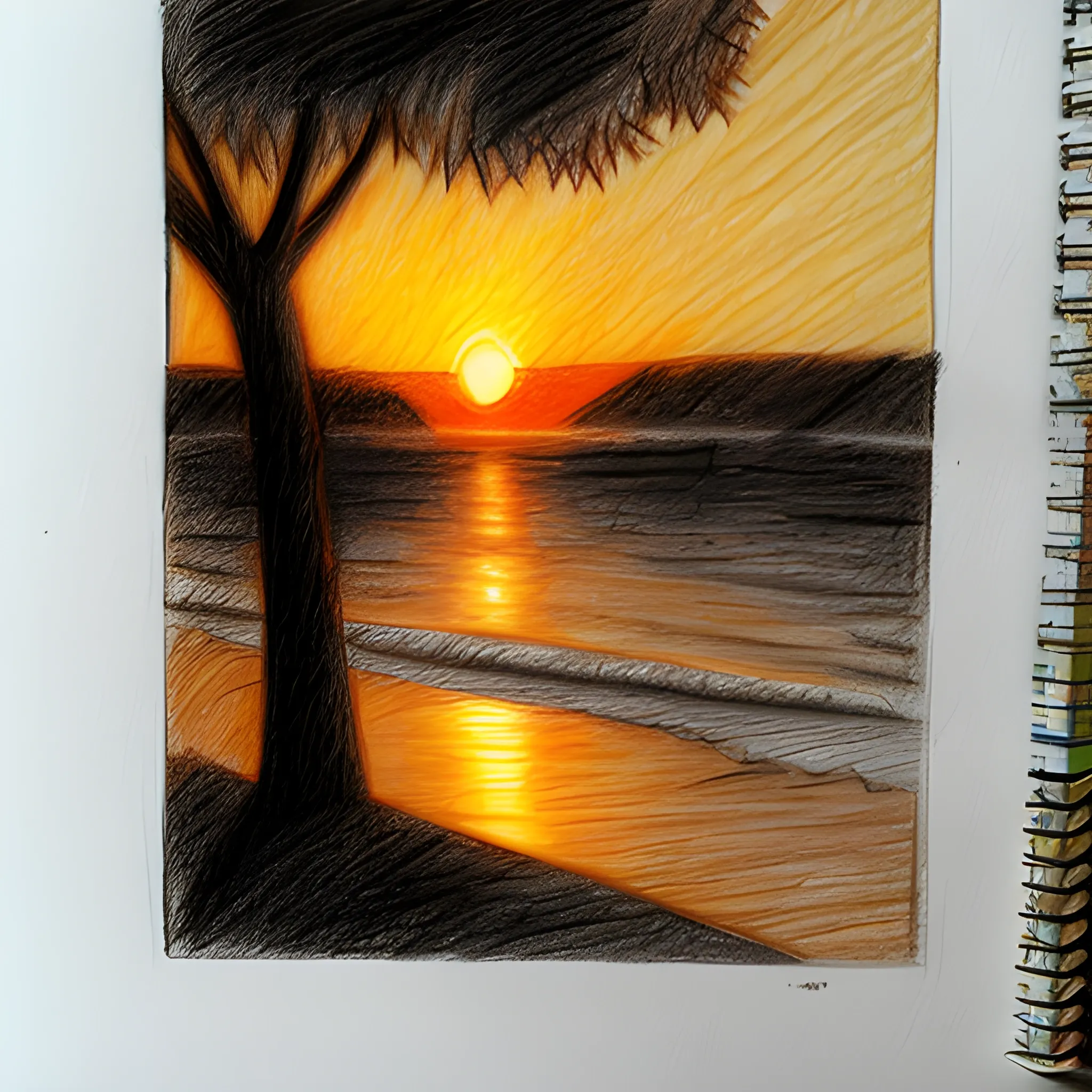  sunset, Pencil Sketch