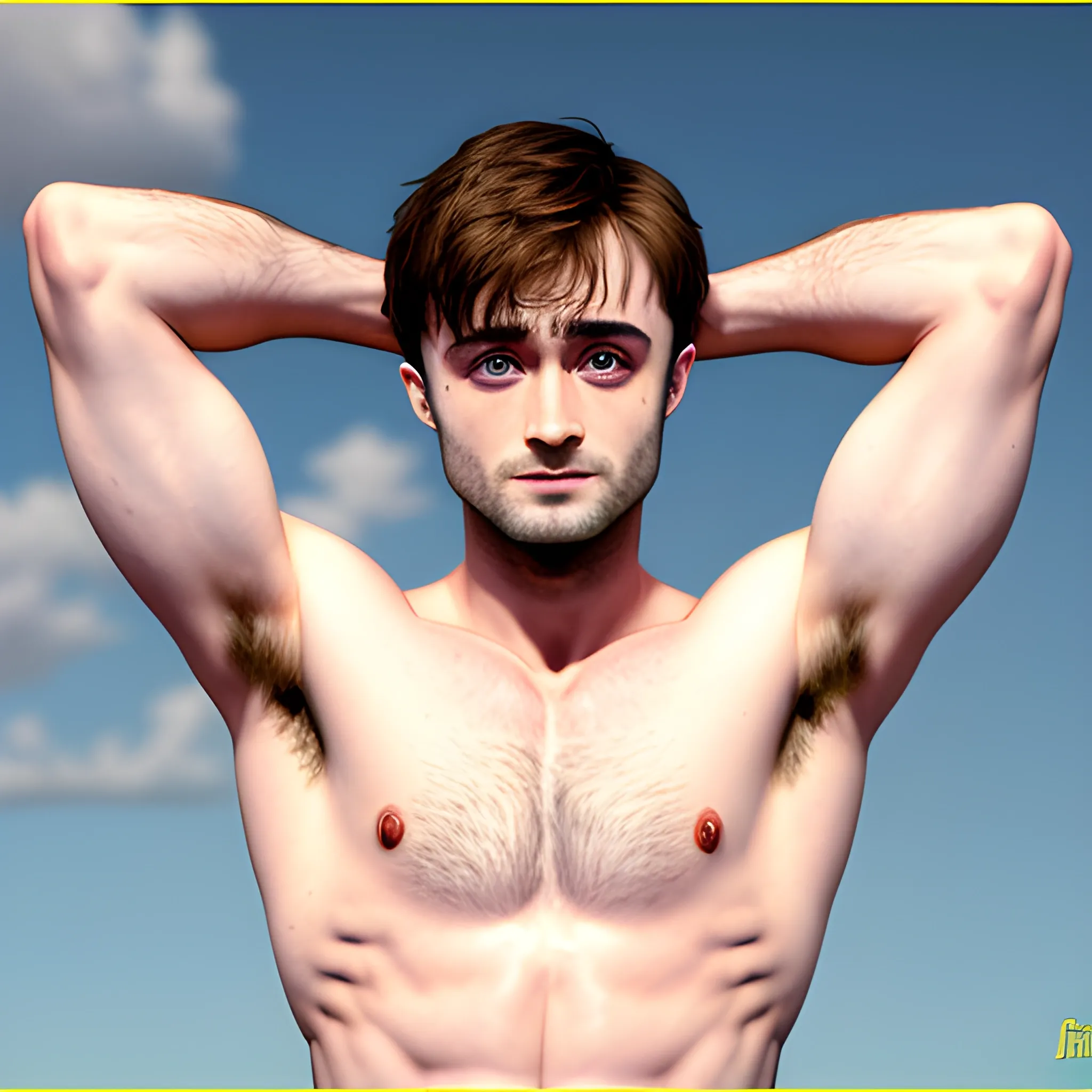 Daniel Radcliffe shirtless teen briefs , Trippy, 3D - Arthub.ai