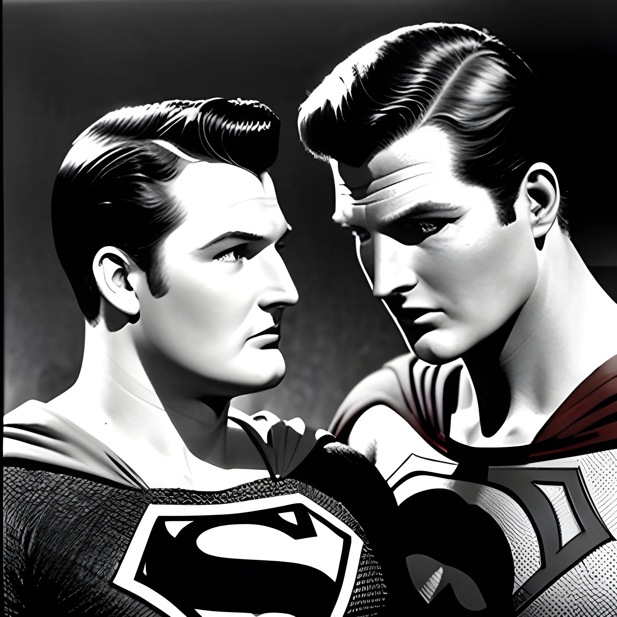 George Reeves As Superman meets Adam West as Batman