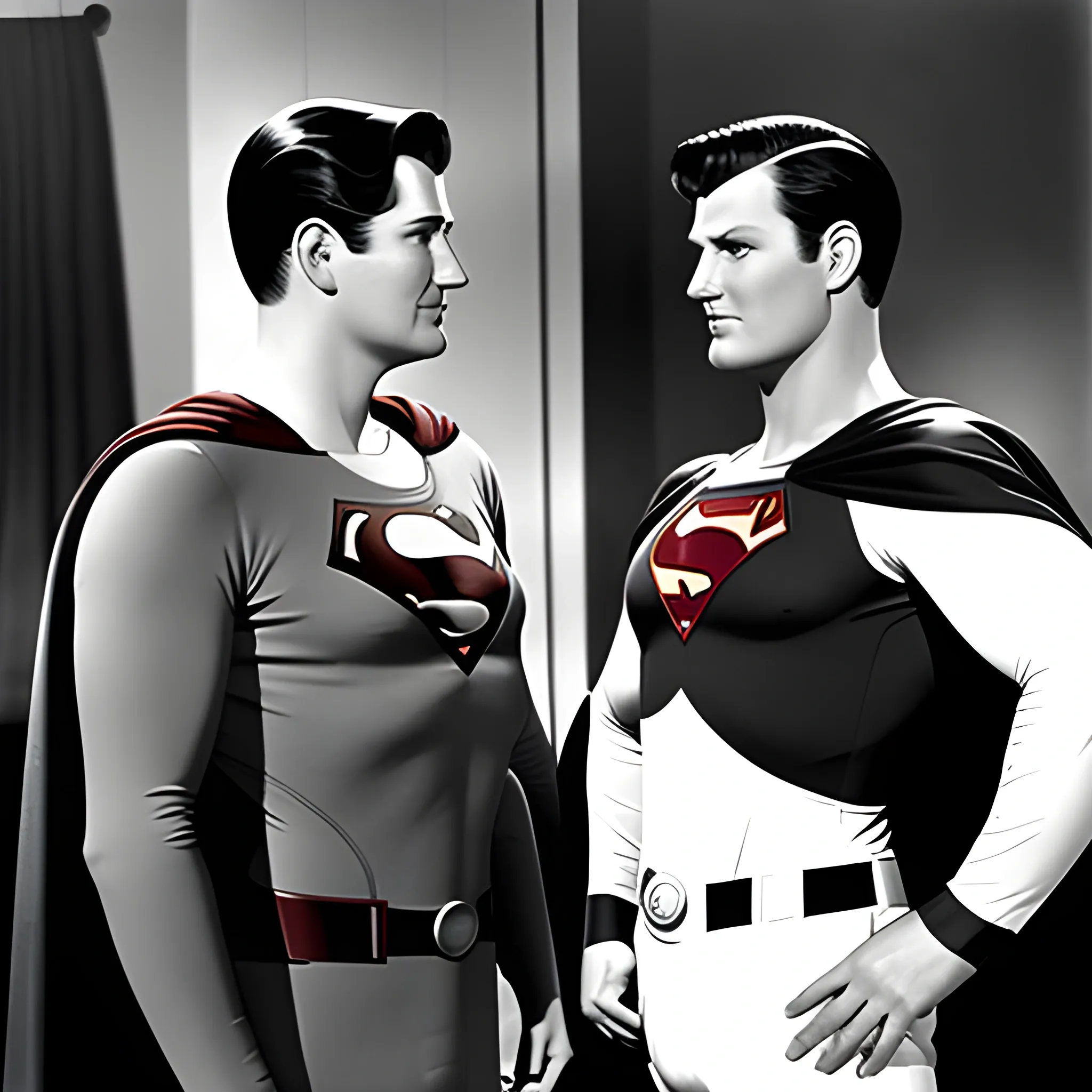 George Reeves As Superman meets Adam West as Batman