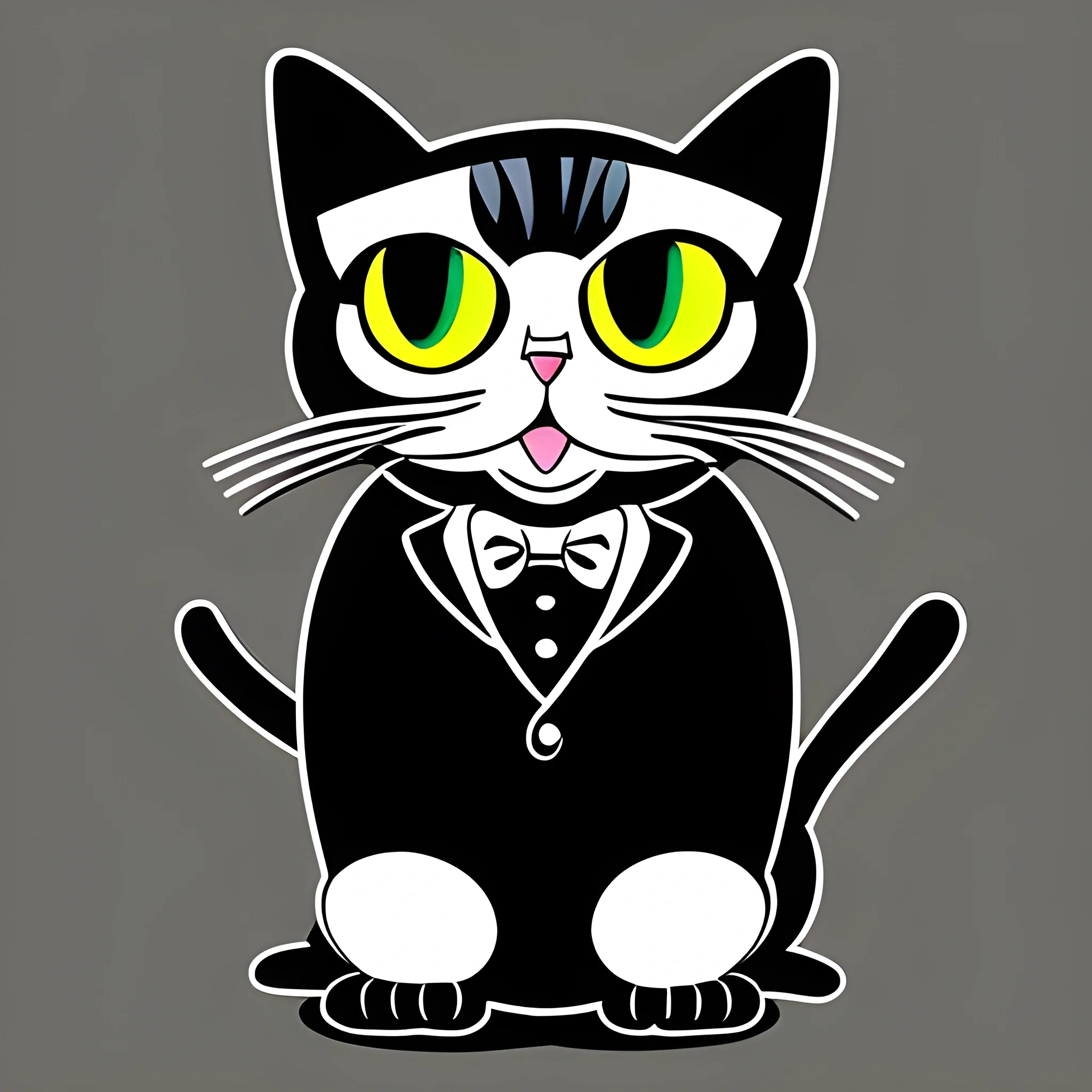 , Trippy, Cartoon tuxedo cat