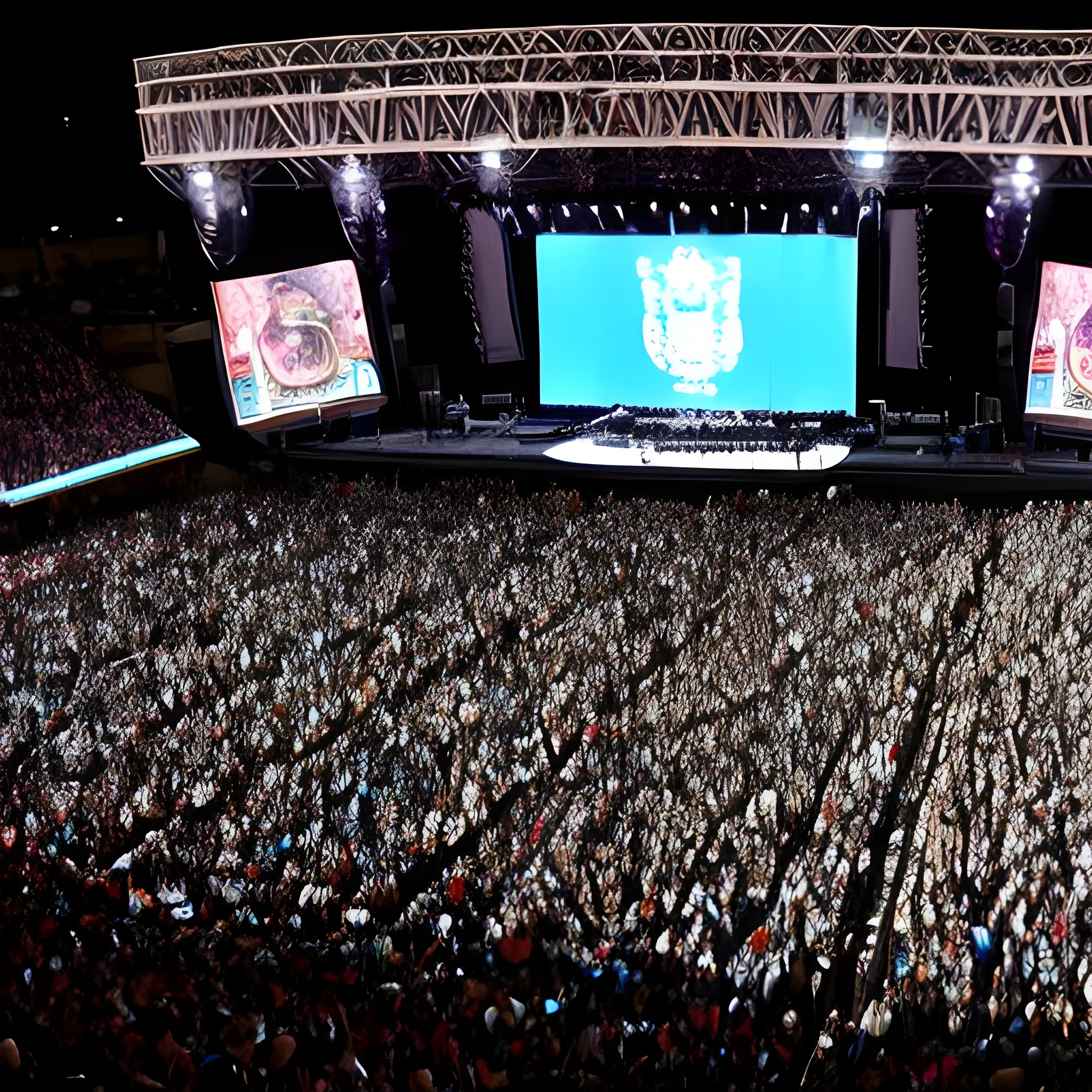 banda de musica argentina llamada NAFTA en un escenario gigante